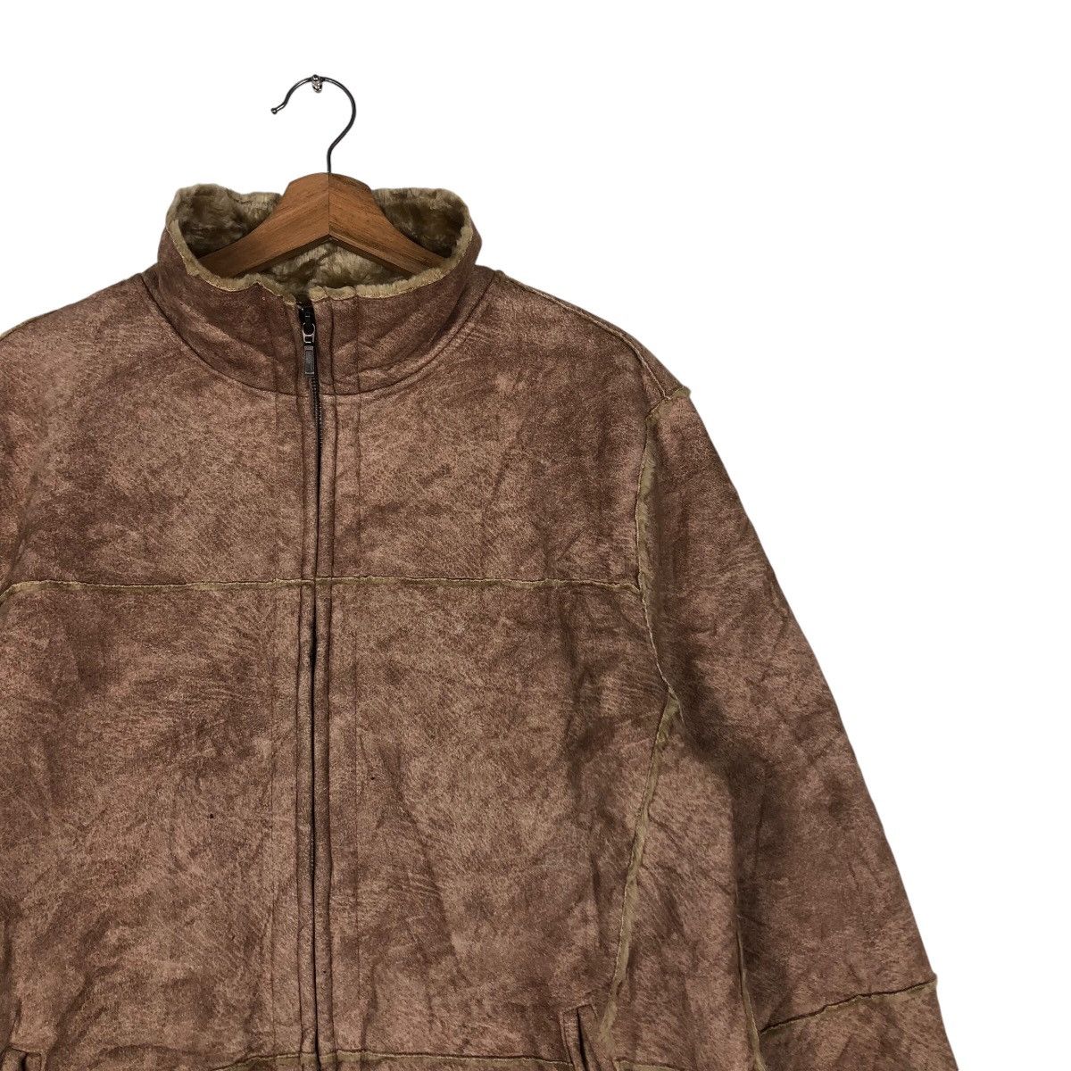 Japanese Brand 📌Vintage Leather Jacket Villand Mink Fur Shearling Blanket Size US L / EU 52-54 / 3 - 7 Thumbnail