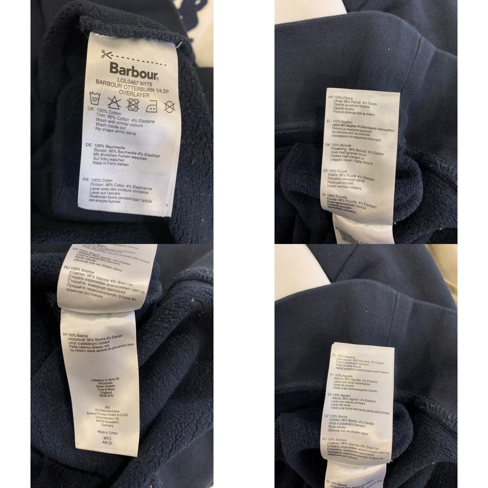 Barbour Barbour Otterburn 1/4 Zip Sweatshirt Men’s Small Navy Logo Cotton Pullover Slat 1990s Leather? Size US S / EU 44-46 / 1 - 8 Thumbnail