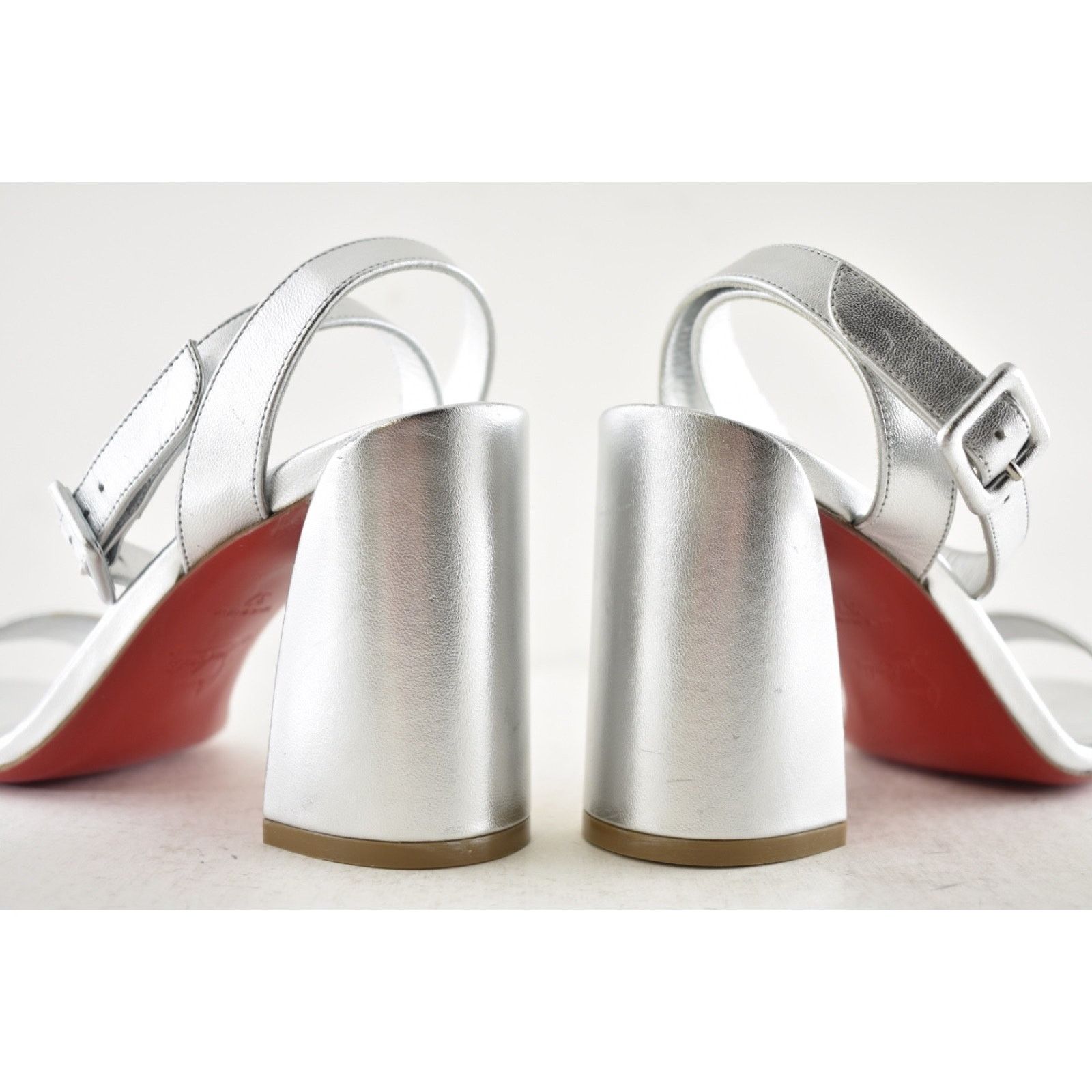 Christian Louboutin Christian Louboutin Miss Sabina 85 Silver Sandal 37 Size US 6 / IT 36 - 16 Thumbnail
