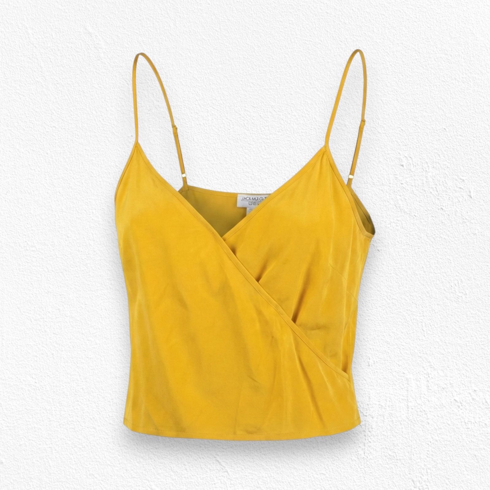 Vintage 1970s Golden Yellow Silk Tank Top Jack Mulqueen Size Small Size S / US 4 / IT 40 - 1 Thumbnail