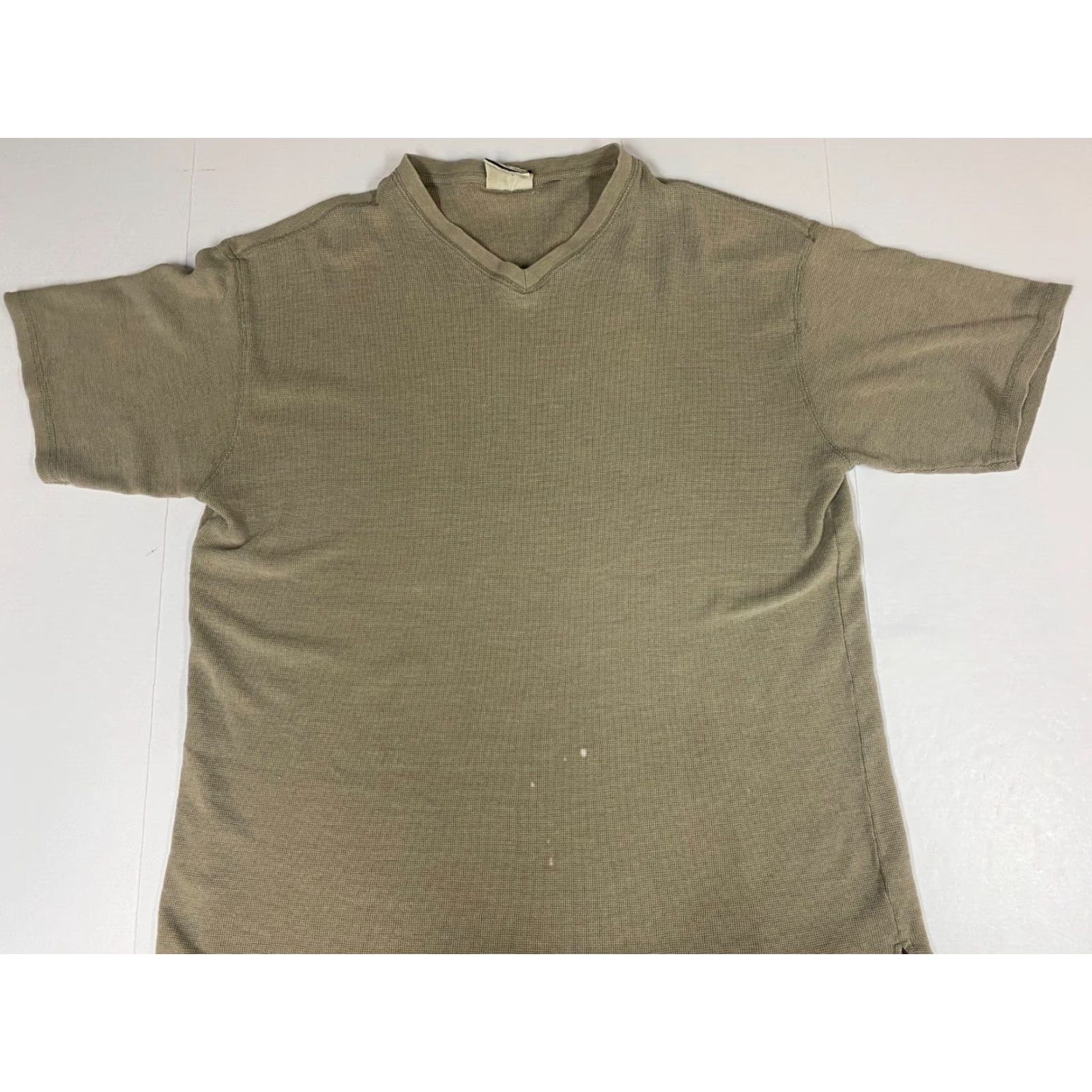 Bugle Boy Bugle Boy Mens Shirt XL Beige V-Neck Short Sleeve Cotton Breathable Stretch Logo T-Shirt Regular Vintage No Size US XL / EU 56 / 4 - 2 Thumbnail