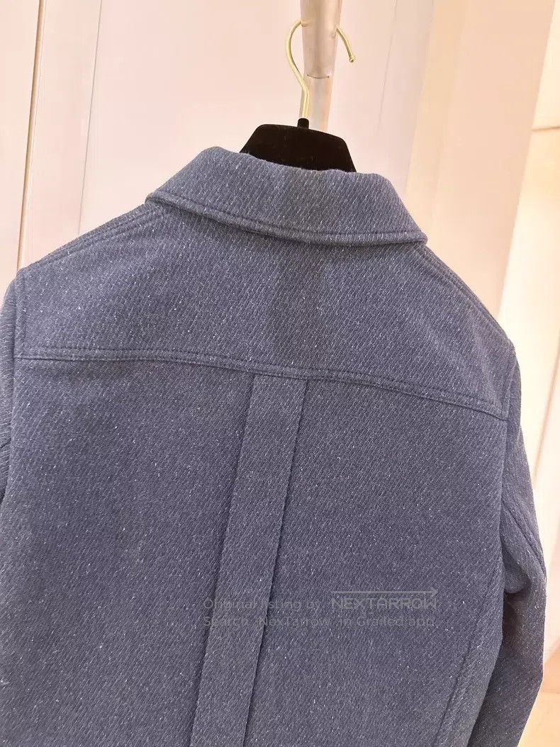 Other Hermes Dark Blue Denim Style Woolen Jacket Size XS / US 0-2 / IT 36-38 - 5 Thumbnail