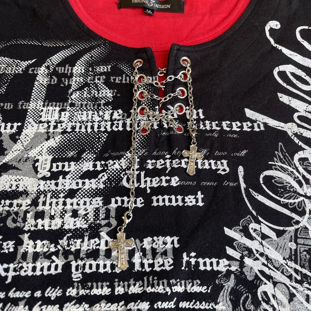 Japanese Brand Triune 3 Design Gothic Poem Eyelet Cross Chain Layer T-Shirt Size US L / EU 52-54 / 3 - 3 Thumbnail
