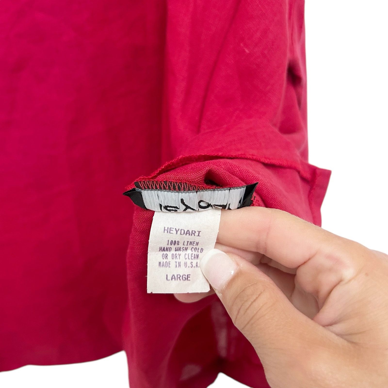 Other Heydari Red 100% Linen Lagenlook Top Sz L Size L / US 10 / IT 46 - 3 Thumbnail