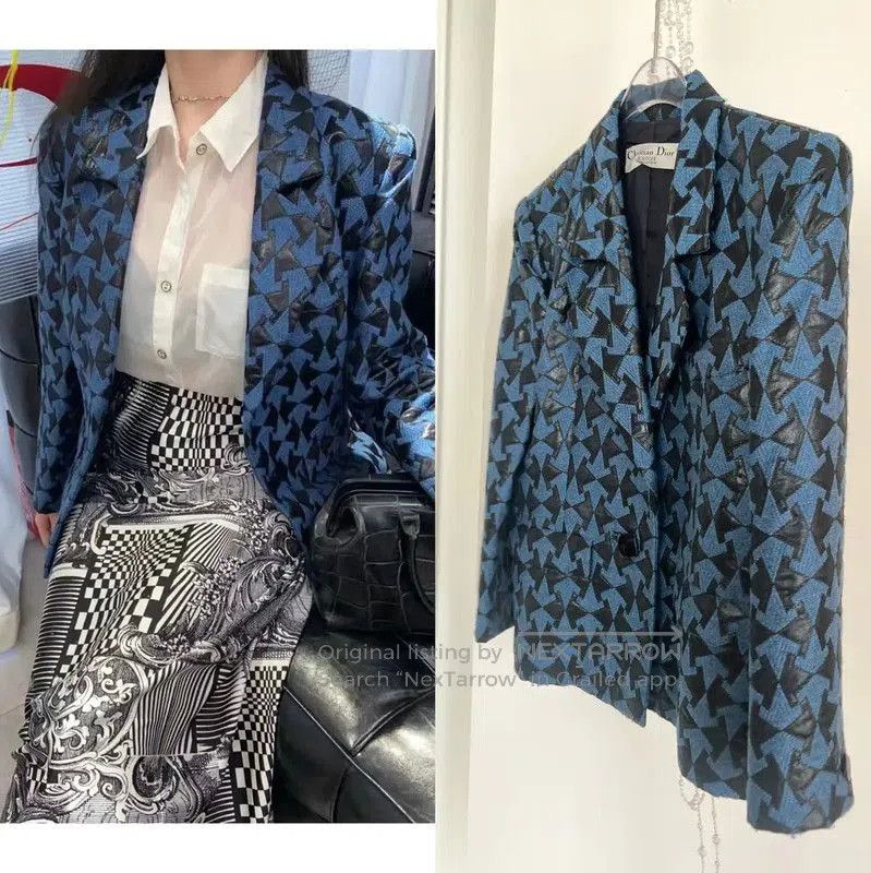 Dior Dior Women's Blue Coat with Unique Pattern . Size M / US 6-8 / IT 42-44 - 1 Thumbnail
