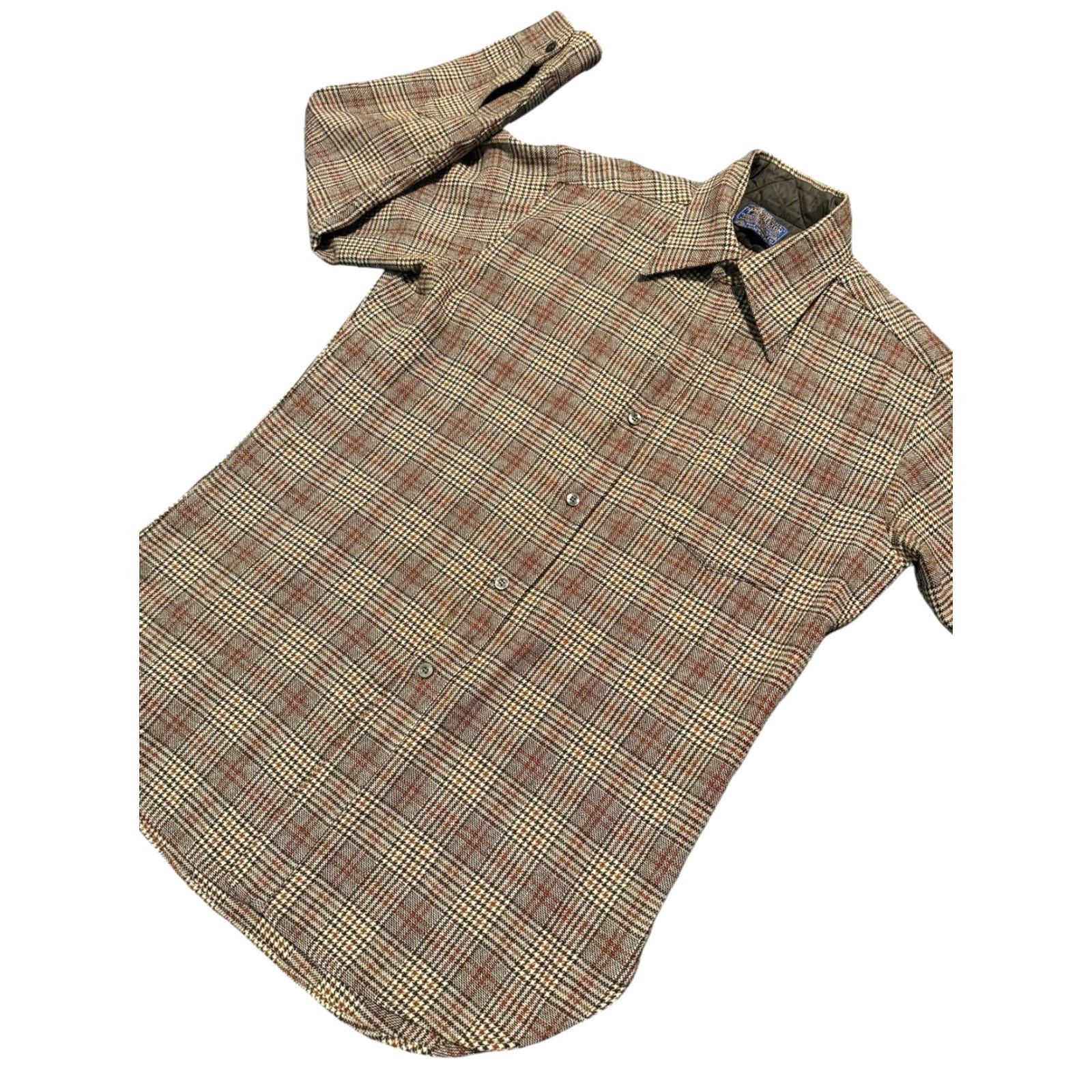 Pendleton VINTAGE Pendleton Board Shirt Men Brown Plaid Wool Flannel Made In USA Size M Size US M / EU 48-50 / 2 - 4 Thumbnail
