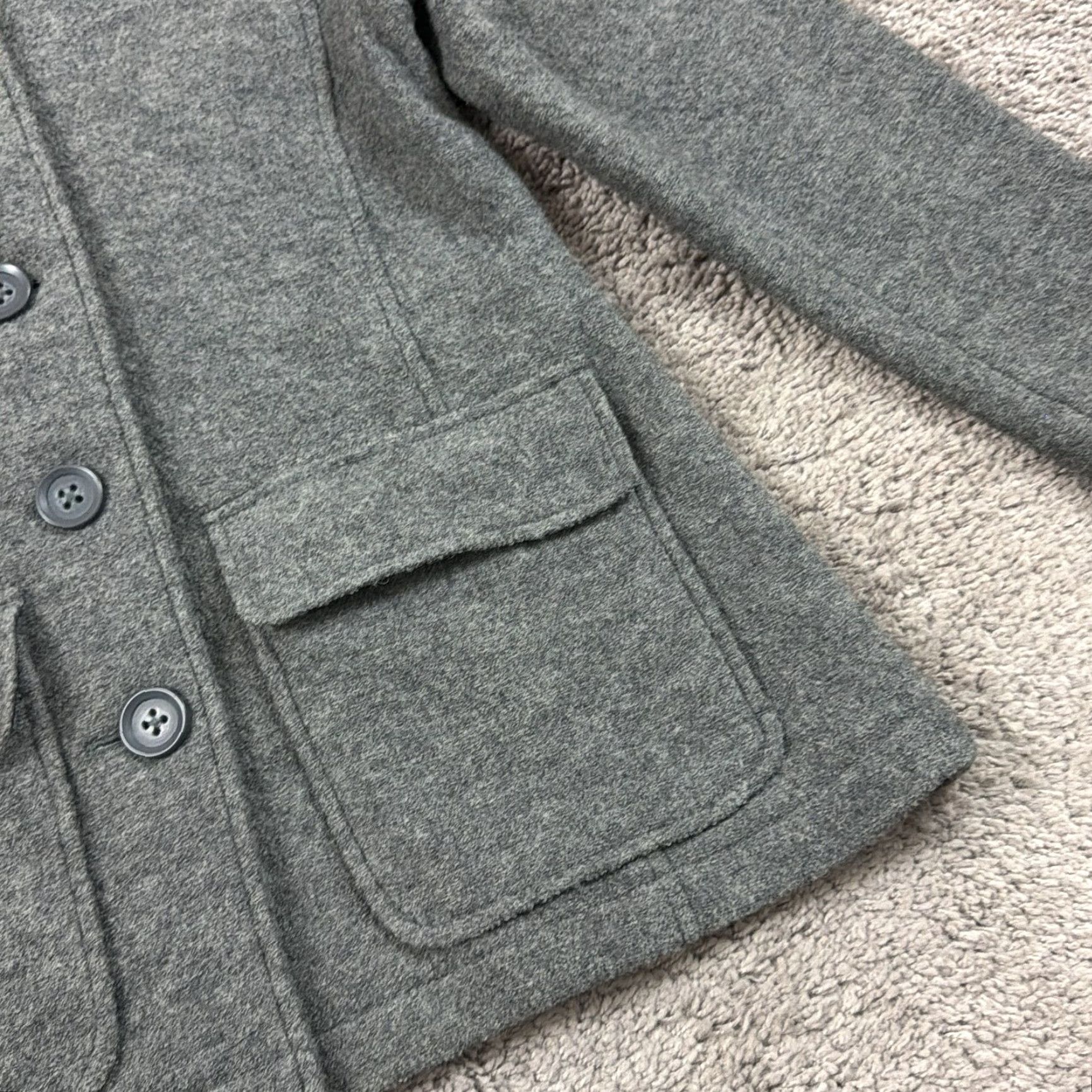 Vintage LL Bean Jacket Womens S Petite Gray Wool High-Neck Classic Button Front 271133 Size S / US 4 / IT 40 - 3 Thumbnail