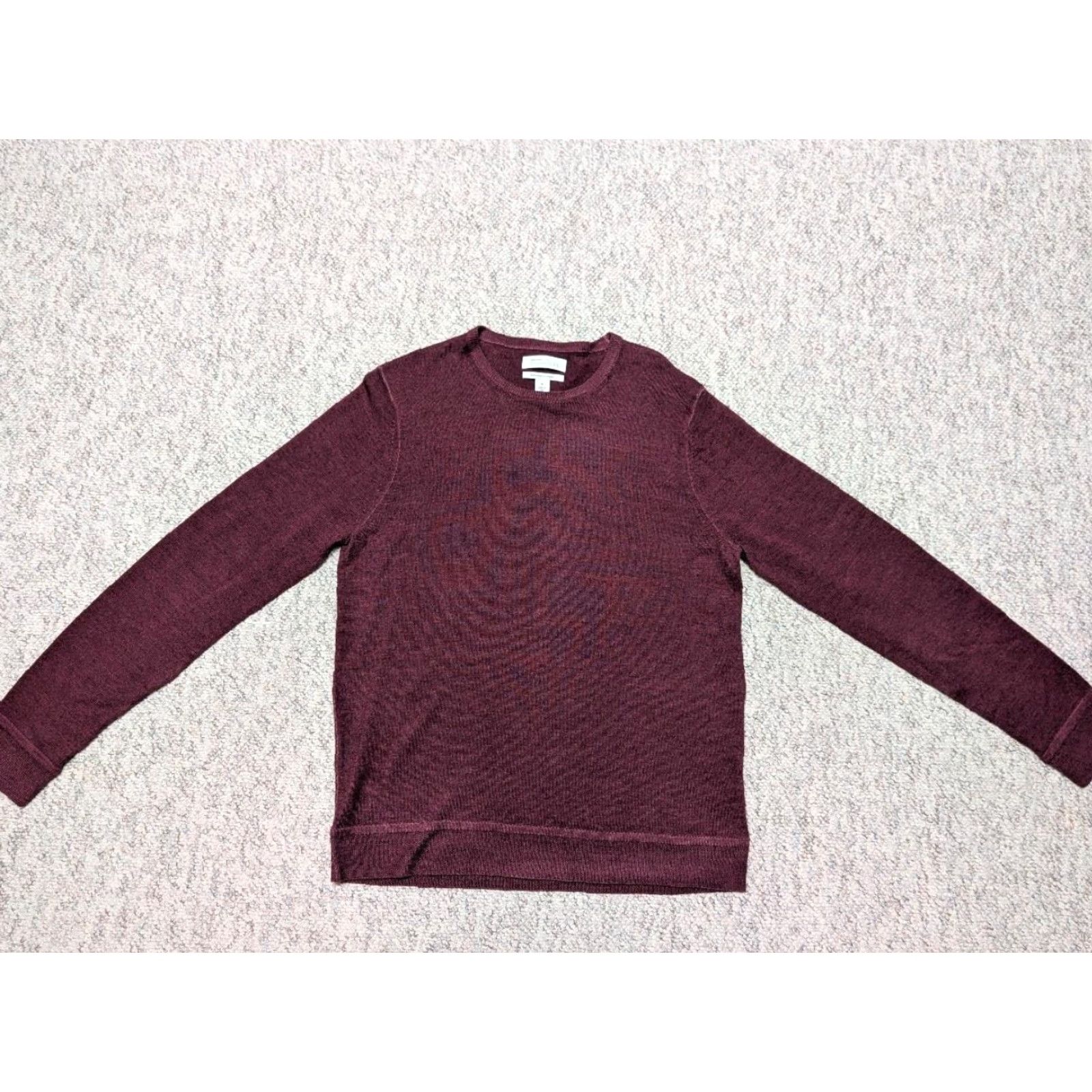 Nordstrom NORDSTROM lightweight Merino Wool sweater M burgundy crewneck Men Size US M / EU 48-50 / 2 - 4 Thumbnail