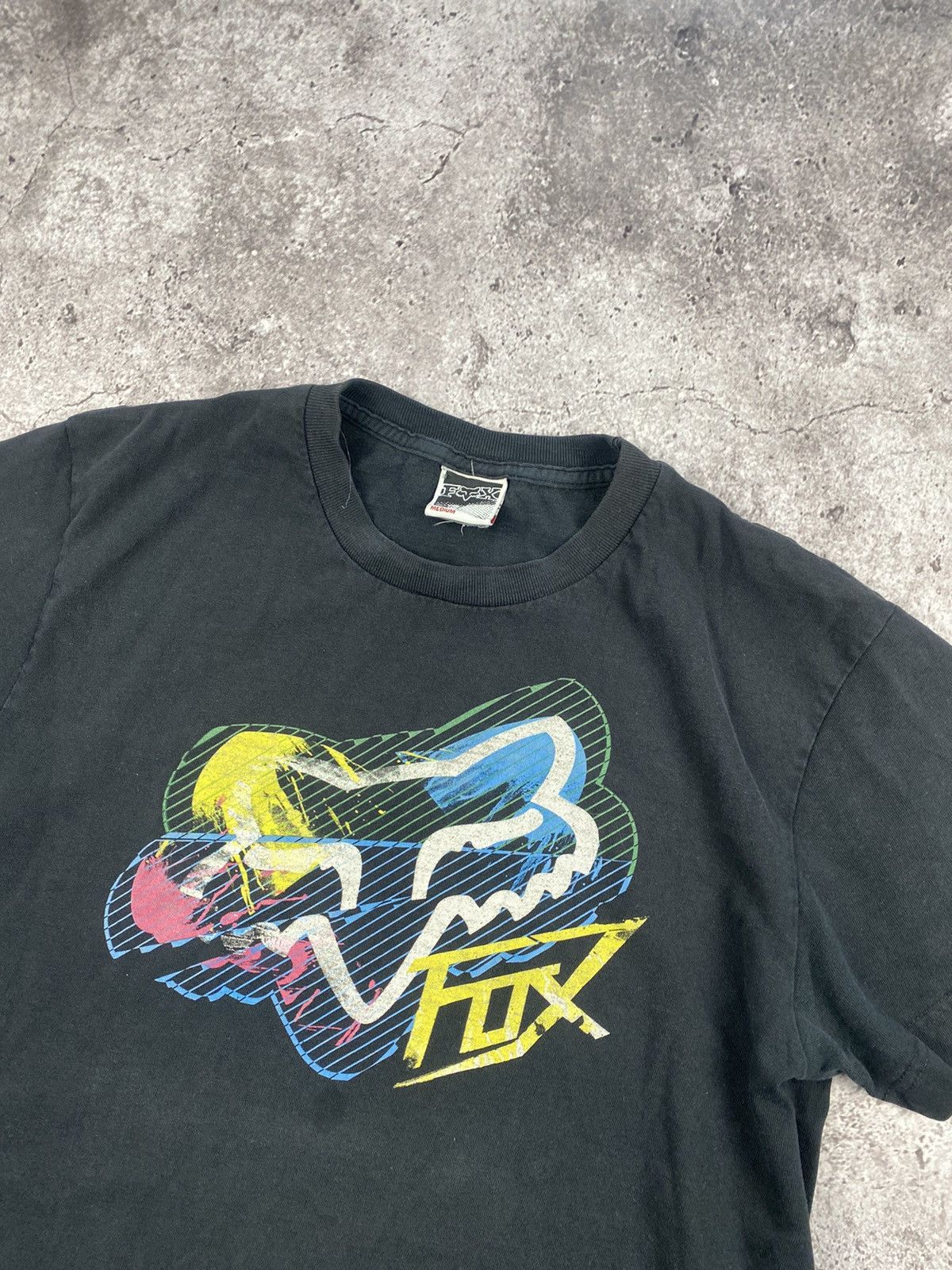 Fox Racing × Vintage Crazy vintage y2k faded black fox racing t-shirt monster Size US M / EU 48-50 / 2 - 2 Thumbnail