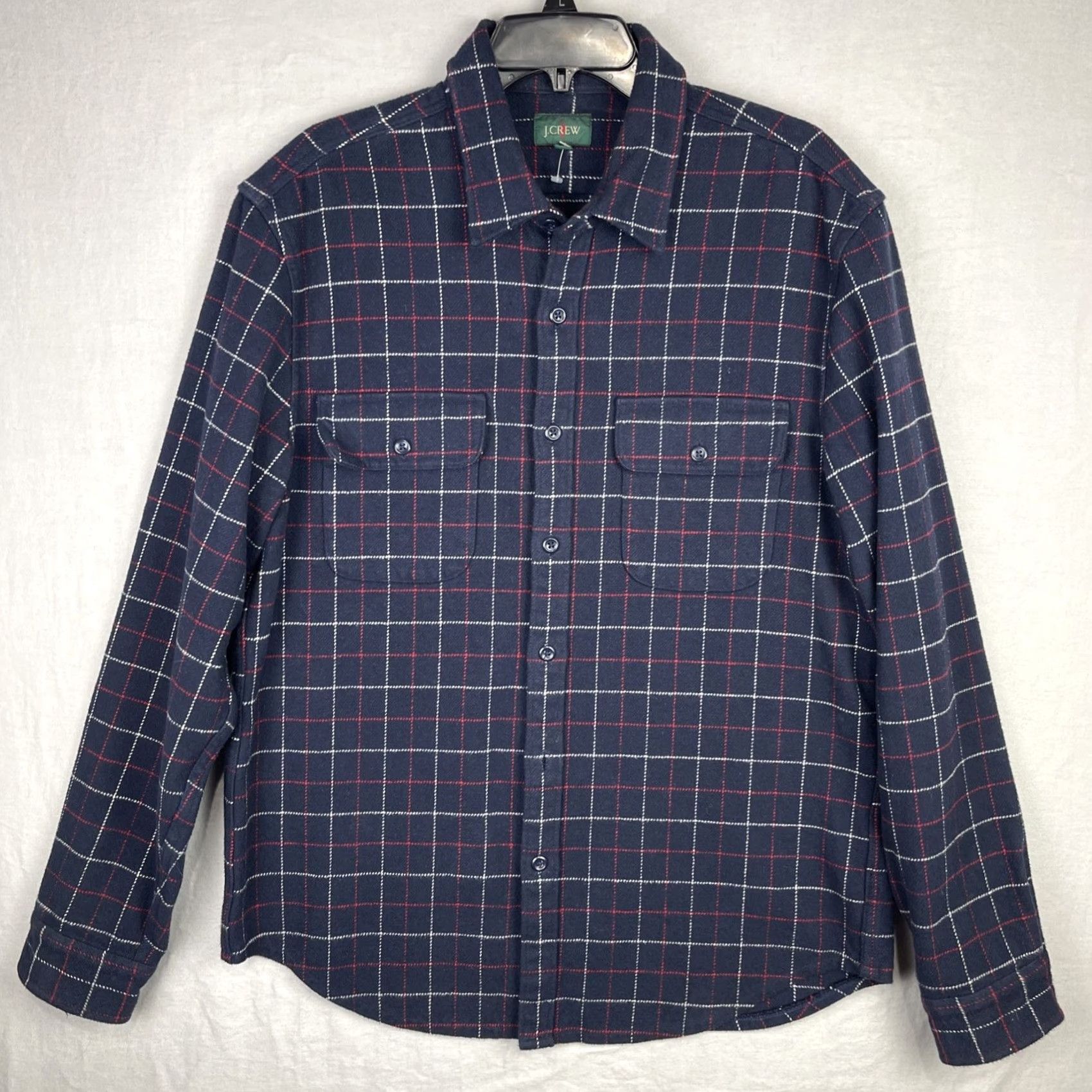 J.Crew J. Crew Shirt Mens Large Blue Heavyweight Chamois Workshirt Flannel Button Up Size US L / EU 52-54 / 3 - 2 Thumbnail