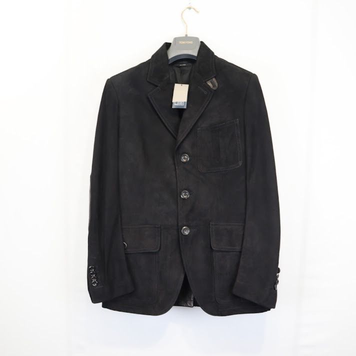 Tom Ford o1rshd1 Suede Anteflor Jacket in Nero Size US M / EU 48-50 / 2 - 1 Thumbnail