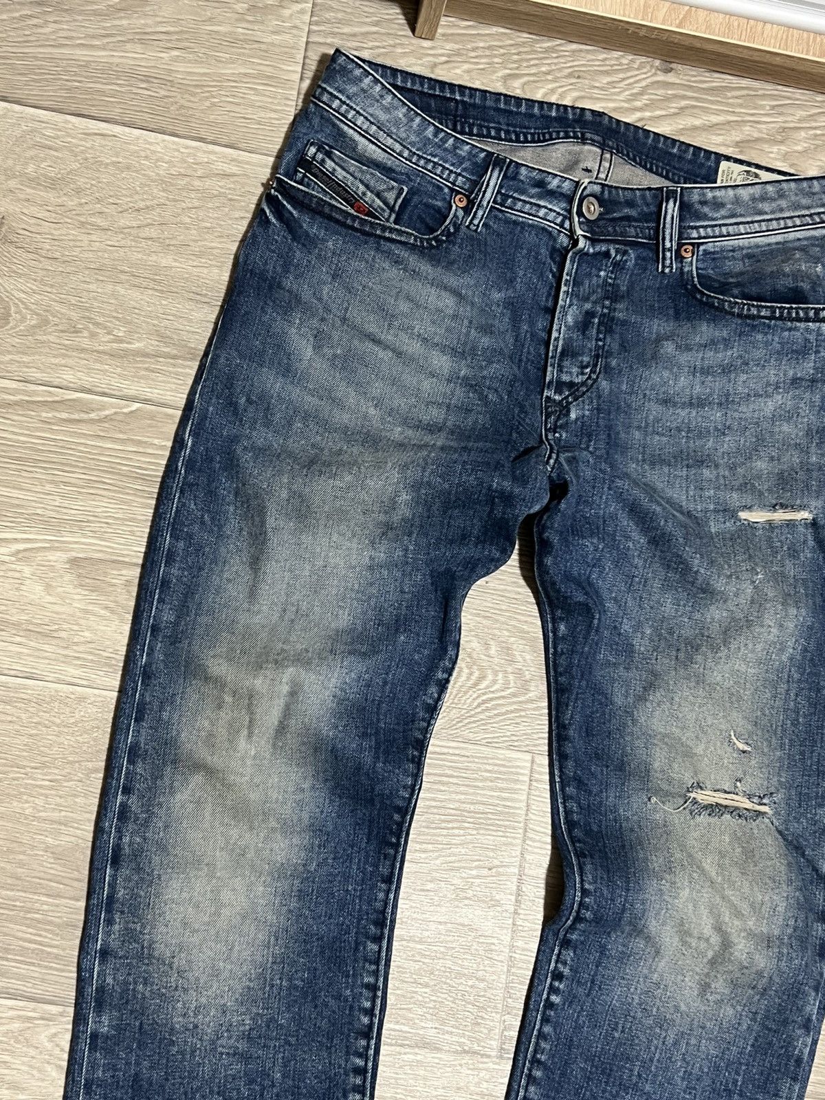 Diesel × Japanese Brand Jeans Diesel Buster distressed washed denim skinny pants Size US 31 - 4 Thumbnail