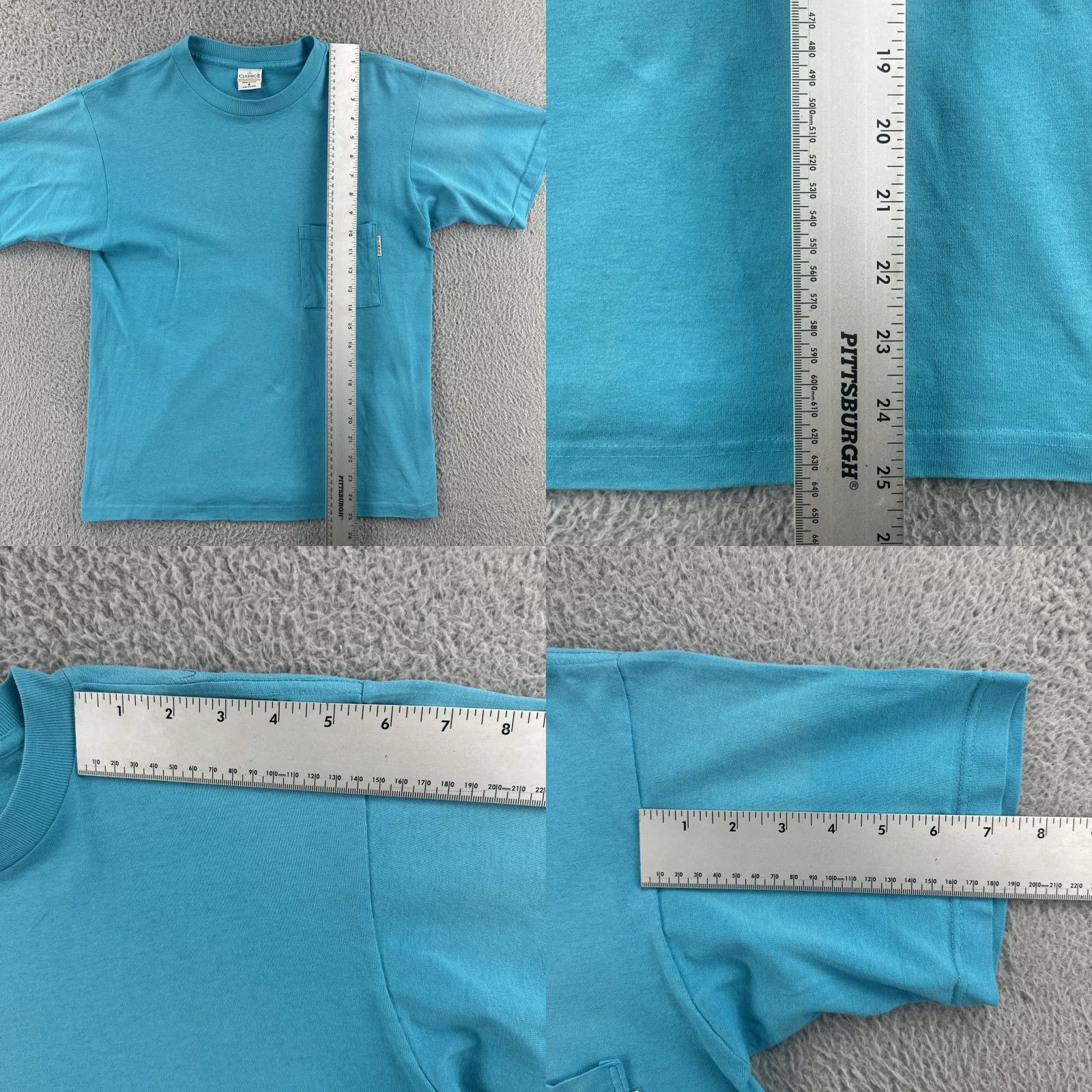 Vintage VINTAGE Classics II T-Shirt Pocket Blue 90s Crew Neck Short Sleeve Men's Small United States Made in USA 90s Men's Small Pocket T-Shirt Size US S / EU 44-46 / 1 - 9 Thumbnail