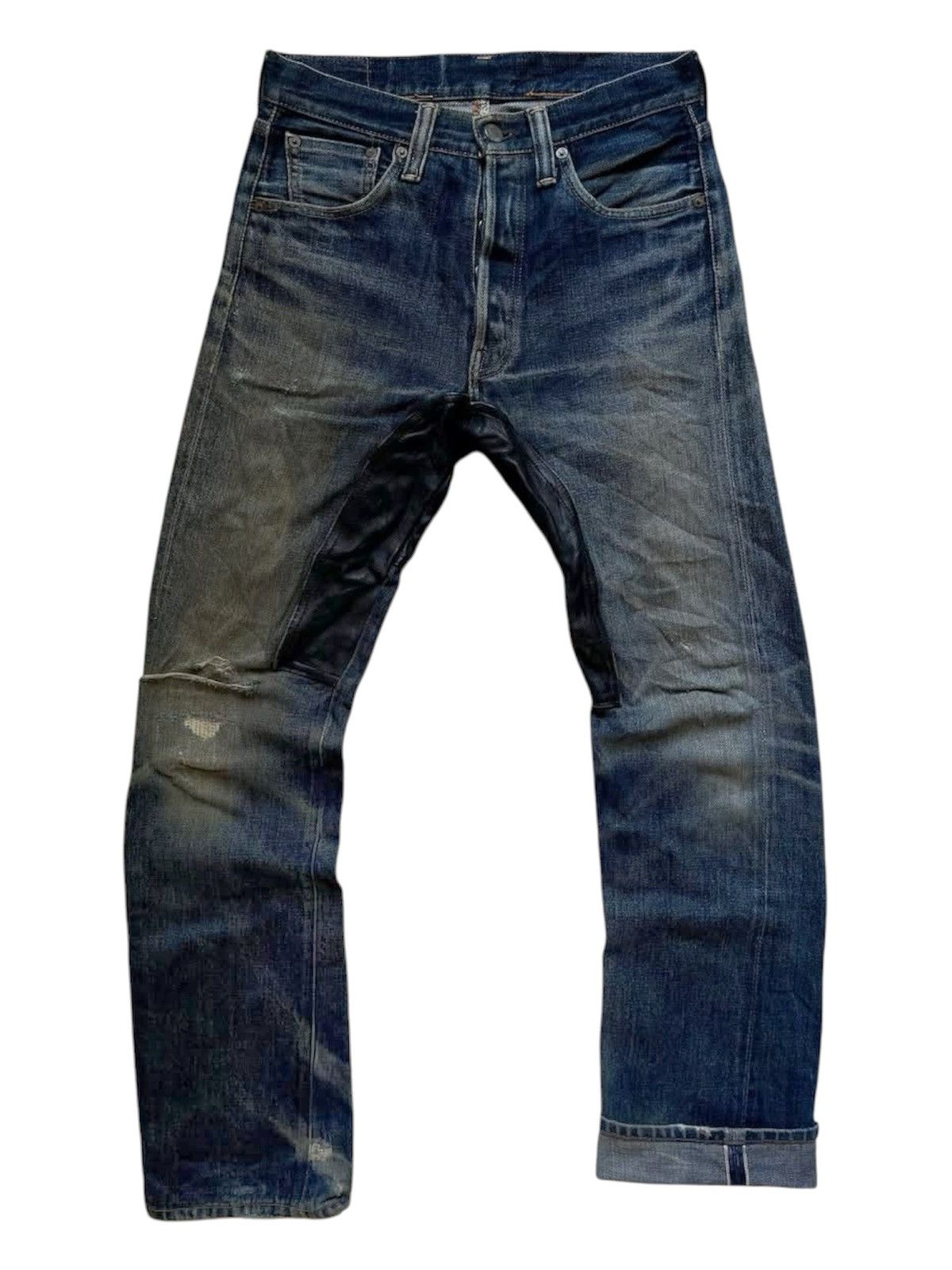Levi's Vintage Clothing Vintage 90s Levis 501xx Lvc Rework Leather Selvedge jeans Size US 30 / EU 46 - 2 Thumbnail