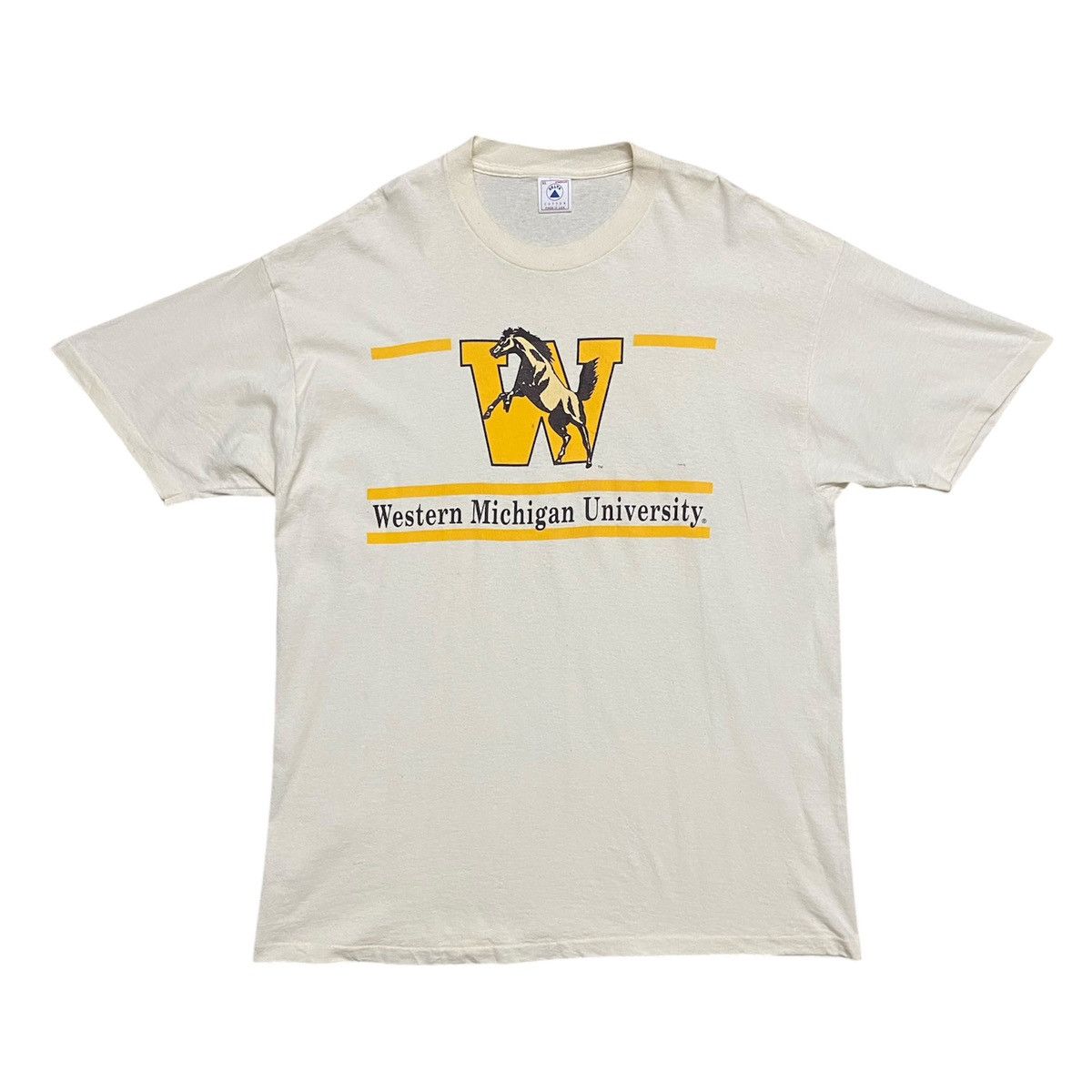 Vintage Vintage 90s Western Michigan University Single Stitch Tee Size US XL / EU 56 / 4 - 1 Thumbnail