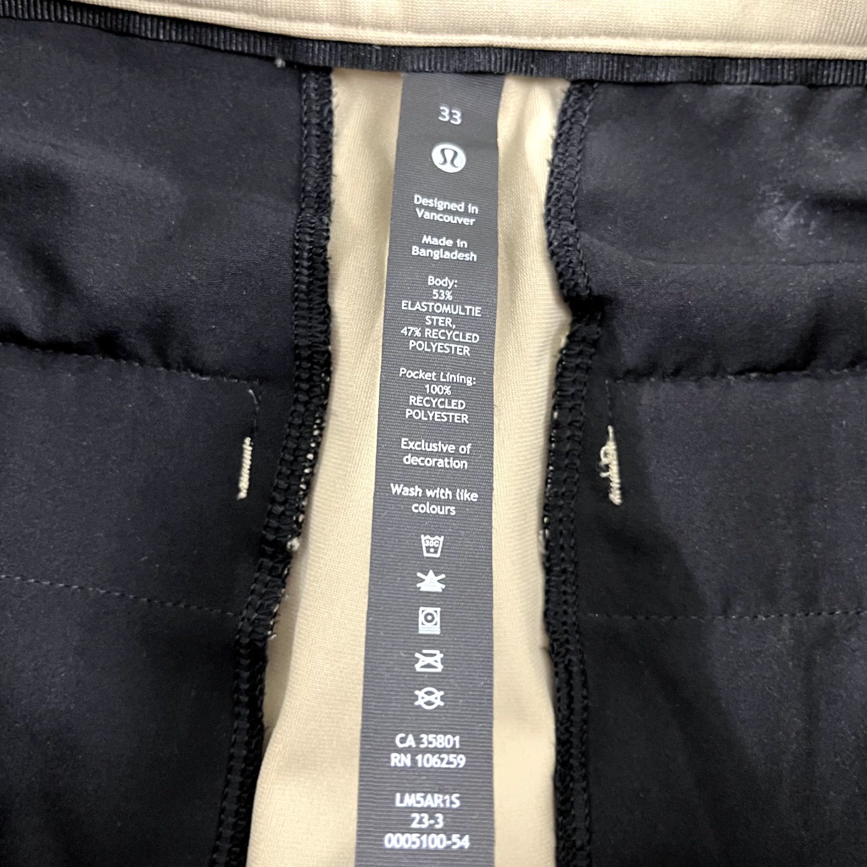 Lululemon LULULEMON Pants Mens 33 x 26.5" Short ABC Classic 5-Pocket Travel Lifestyle Golf Size US 33 - 2 Thumbnail