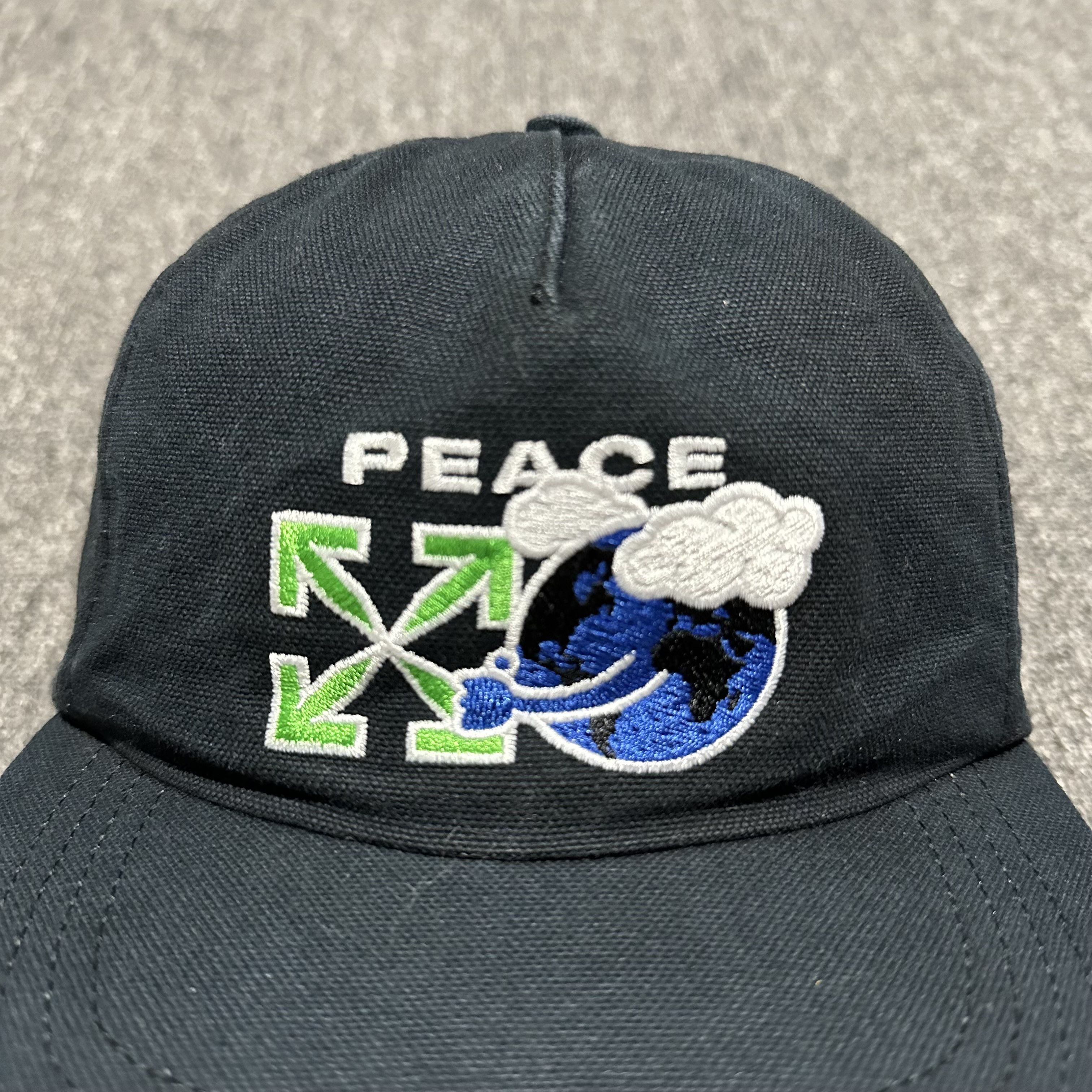 Off-White Off-White World Peace Embroidered distressed Hat Size ONE SIZE - 2 Thumbnail