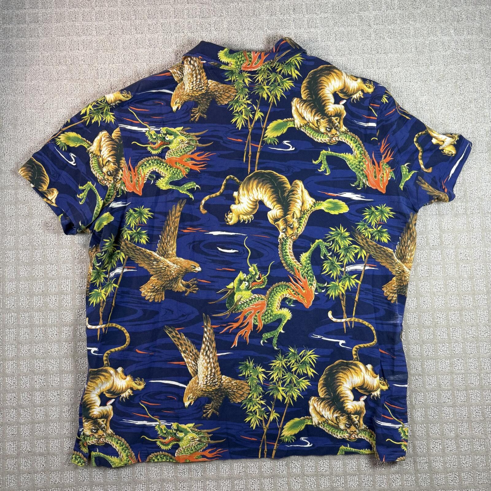 Polo Ralph Lauren Vintage Polo Ralph Lauren Dragon Tiger AOP Polo XXL Size US XXL / EU 58 / 5 - 8 Thumbnail
