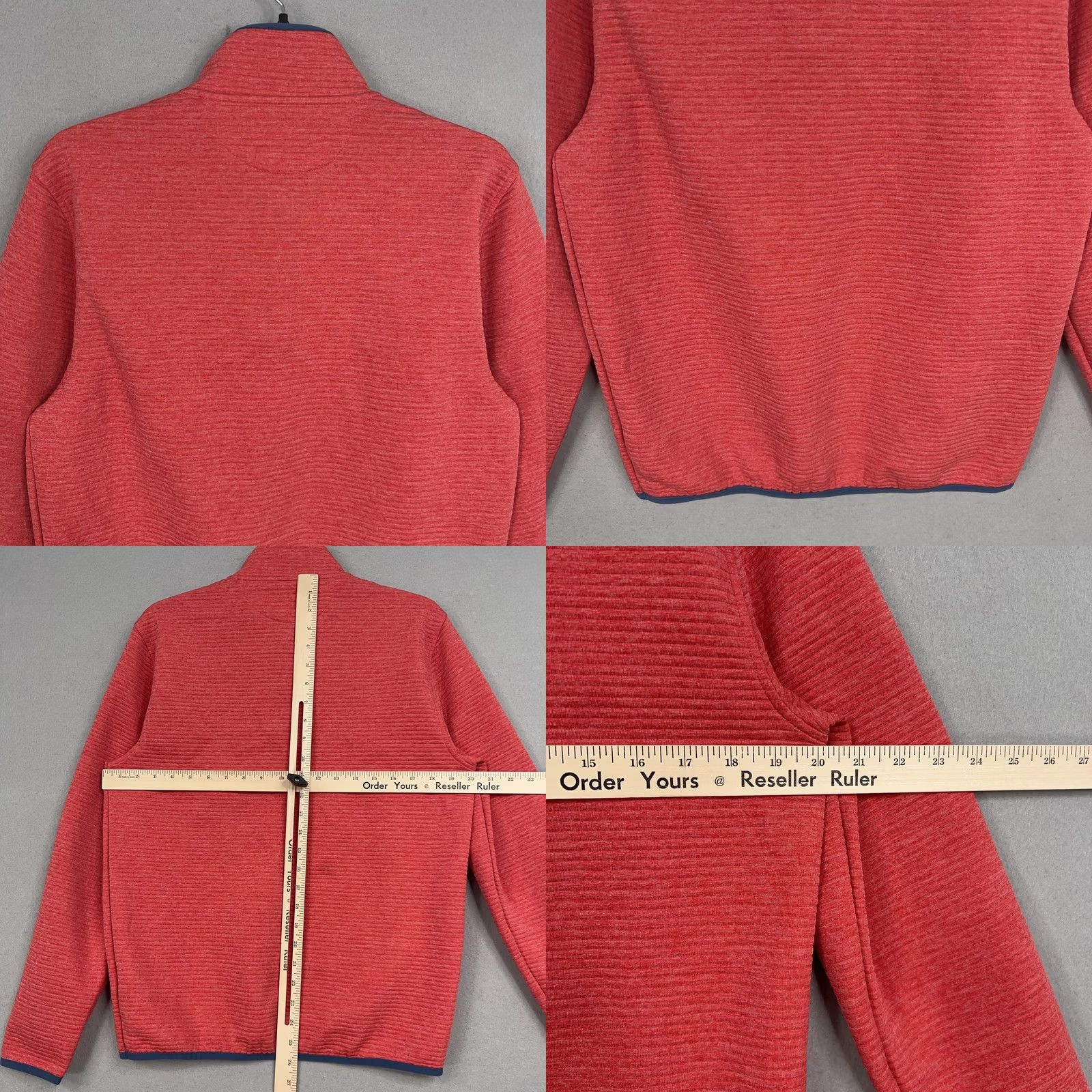 J.Crew J.Crew Pullover Mens Small Red Snap Quilted Fleece Mock Neck Sweatshirt Size US S / EU 44-46 / 1 - 8 Thumbnail