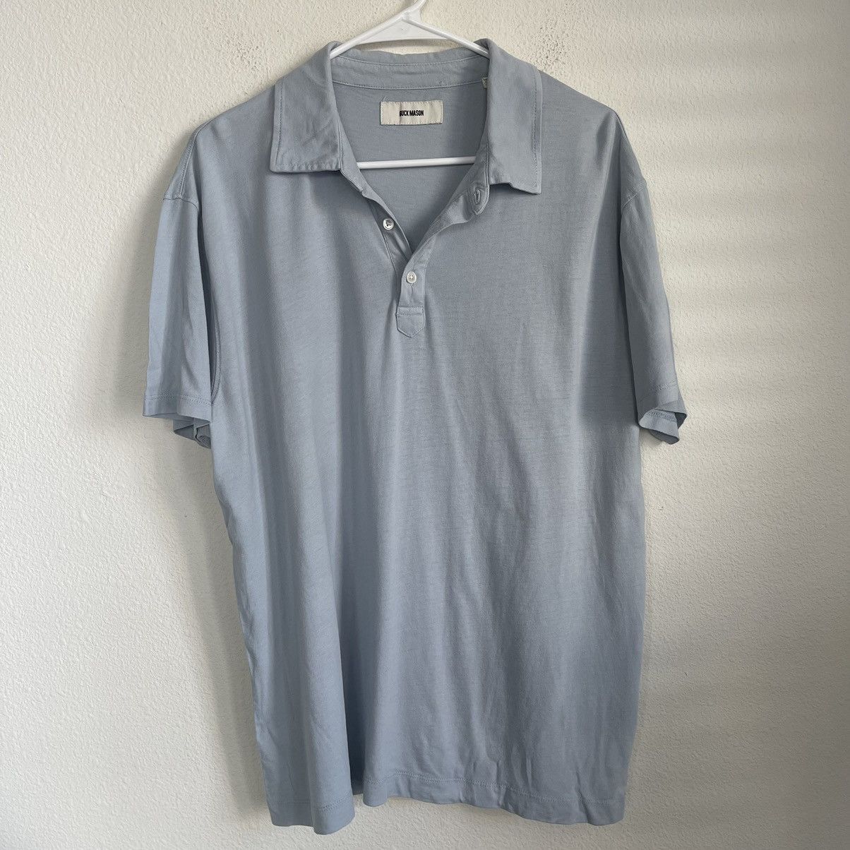 Buck Mason Buck Mason Washed Blue Short Sleeve Polo Shirt Size US L / EU 52-54 / 3 - 2 Thumbnail
