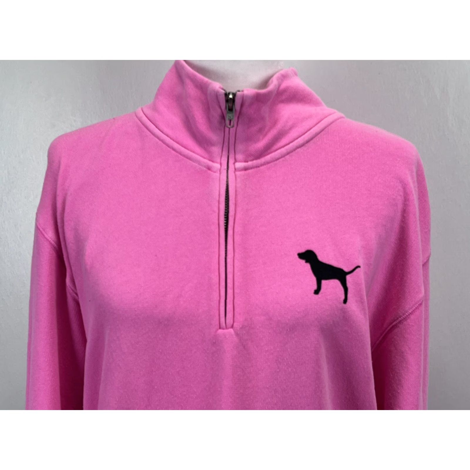 Victoria's Secret Victoria’s Secret PINK Sweatshirt 1/4 Zip Pullover Women’s Size L Pink Cotton Blend Activewear Womens Size L / US 10 / IT 46 - 5 Thumbnail