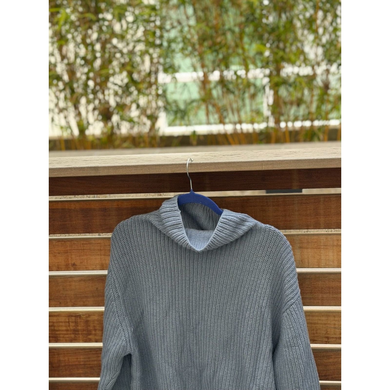 Aritzia Wilfred Aritzia Blue Chunky Knit Turtleneck Sweater Size M Size M / US 6-8 / IT 42-44 - 2 Thumbnail