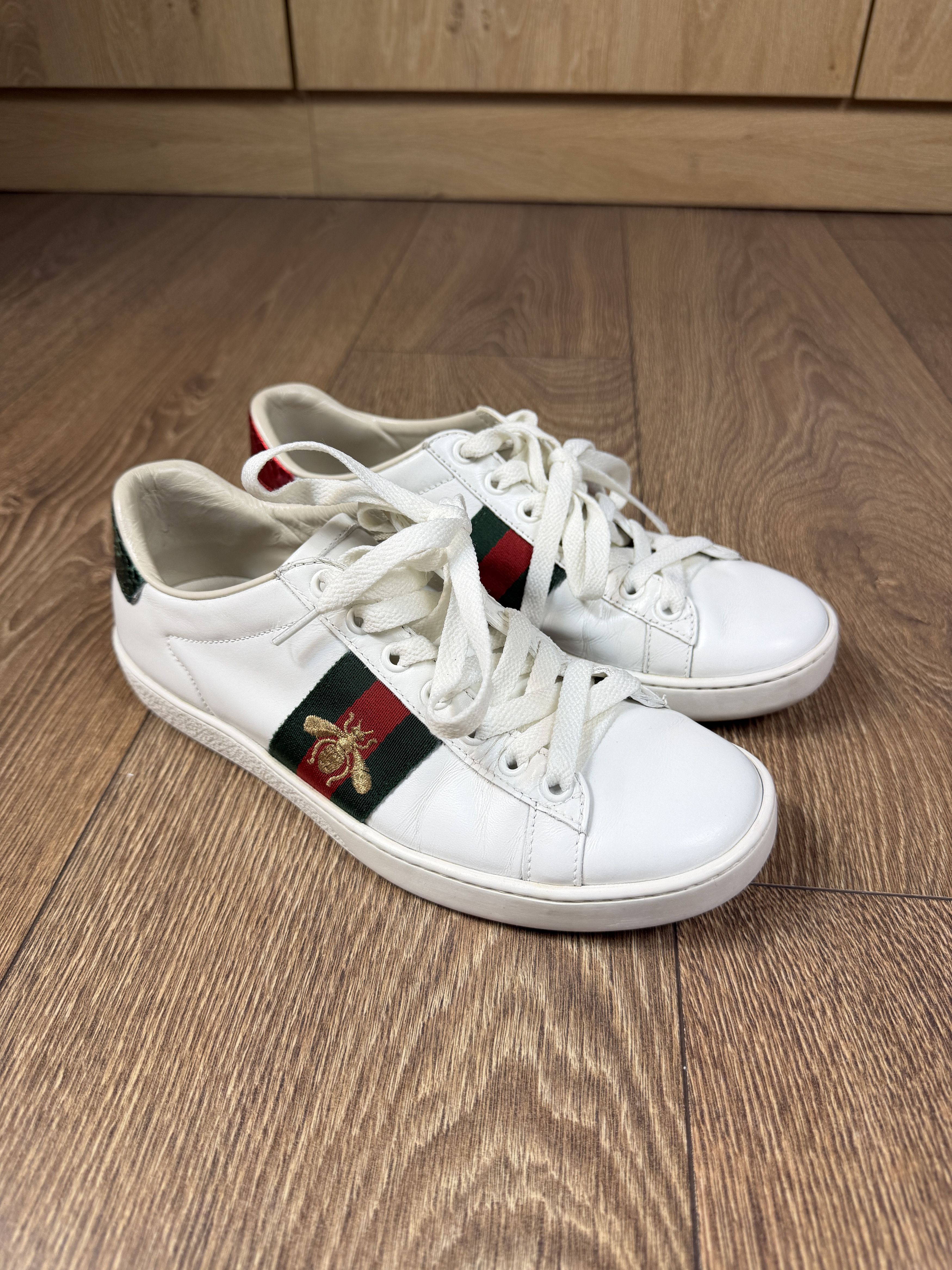 Gucci Gucci Ace White Leather Green red Crocodile Sneakers size36 Size US 5 / EU 37 - 1 Thumbnail