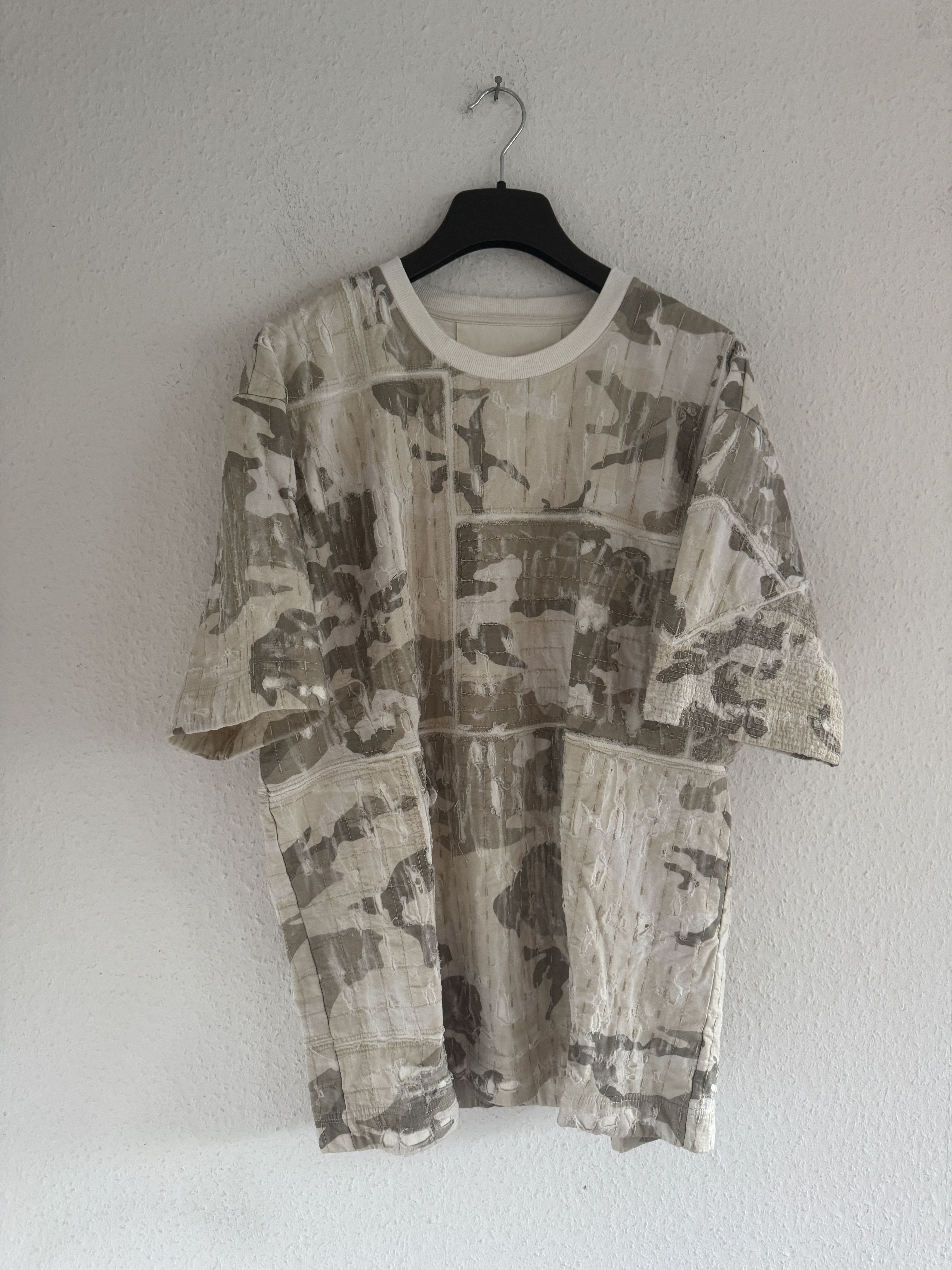 Givenchy Givenchy Oversized Distressed Cotton Jersey/Linen T-Shirt Size US XXL / EU 58 / 5 - 1 Thumbnail