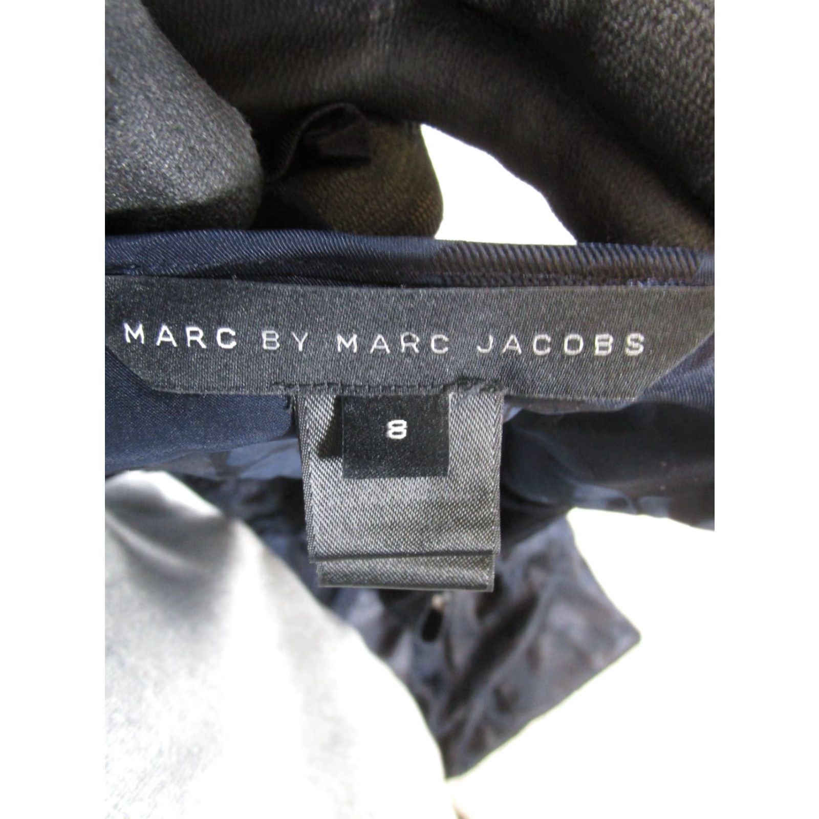 Marc Jacobs Marc Jacobs Dress Womens 8 Blue Silk Blend Wrap Sleeveless V-Neck Size M / US 6-8 / IT 42-44 - 3 Thumbnail