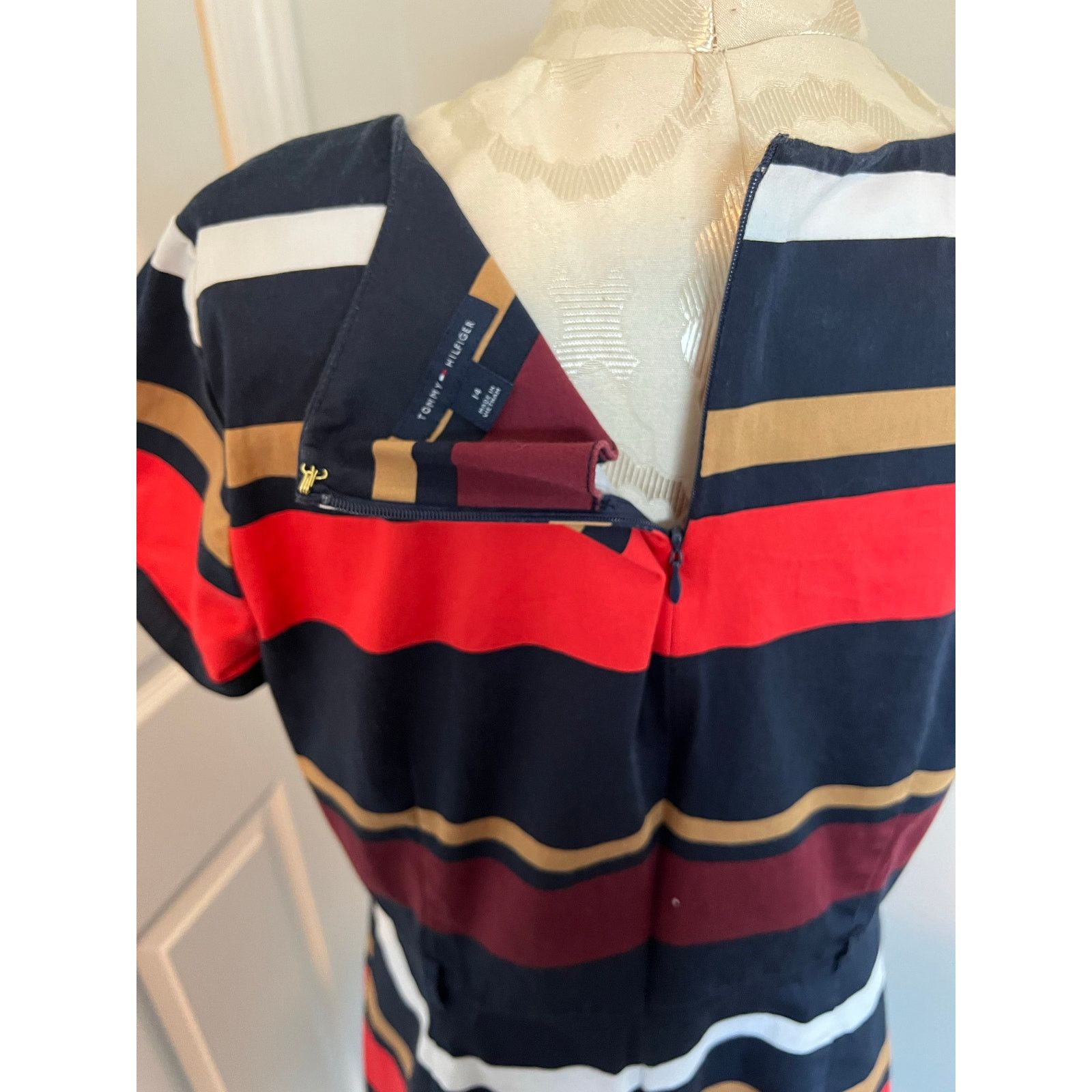 Tommy Hilfiger Tommy Hilfiger Short Sleeve Striped Midi Dress Size 14 Size XL / US 12-14 / IT 48-50 - 6 Thumbnail