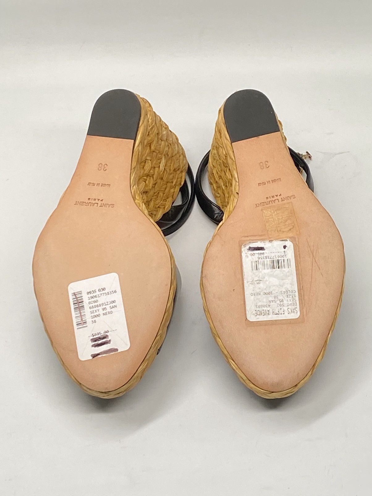 Yves Saint Laurent Saint Laurent leather espadrille wedge sandals size 38 Size US 8 / IT 38 - 16 Thumbnail