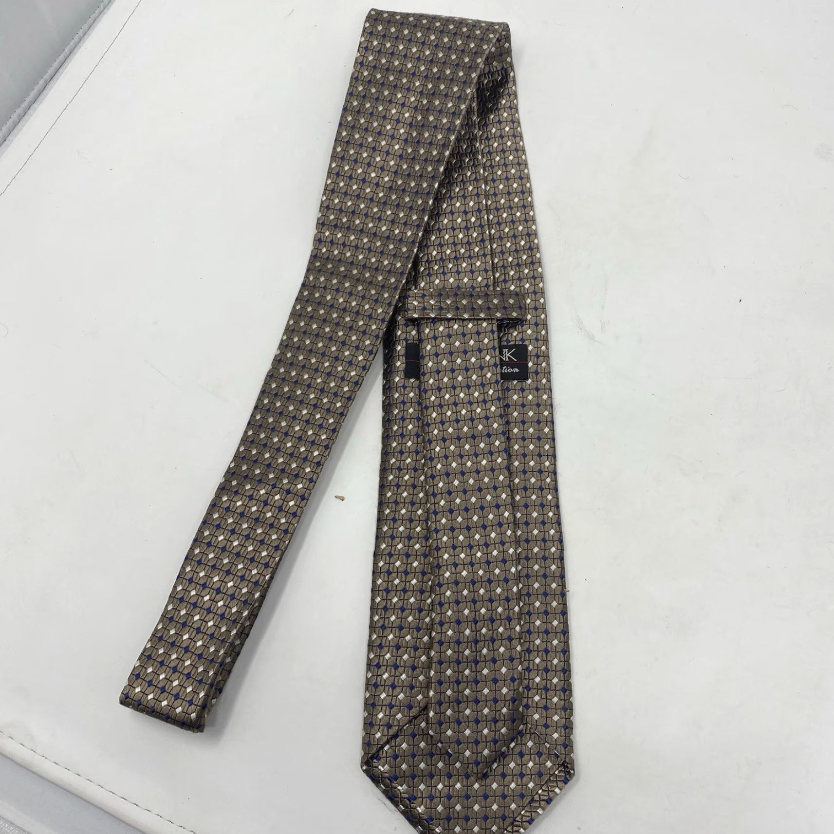 Jos. A. Bank Jos. A. Bank Men 100% Silk Necktie Brown Blue Geometric Classic 90s Y2K Retro Tie Size ONE SIZE - 3 Thumbnail