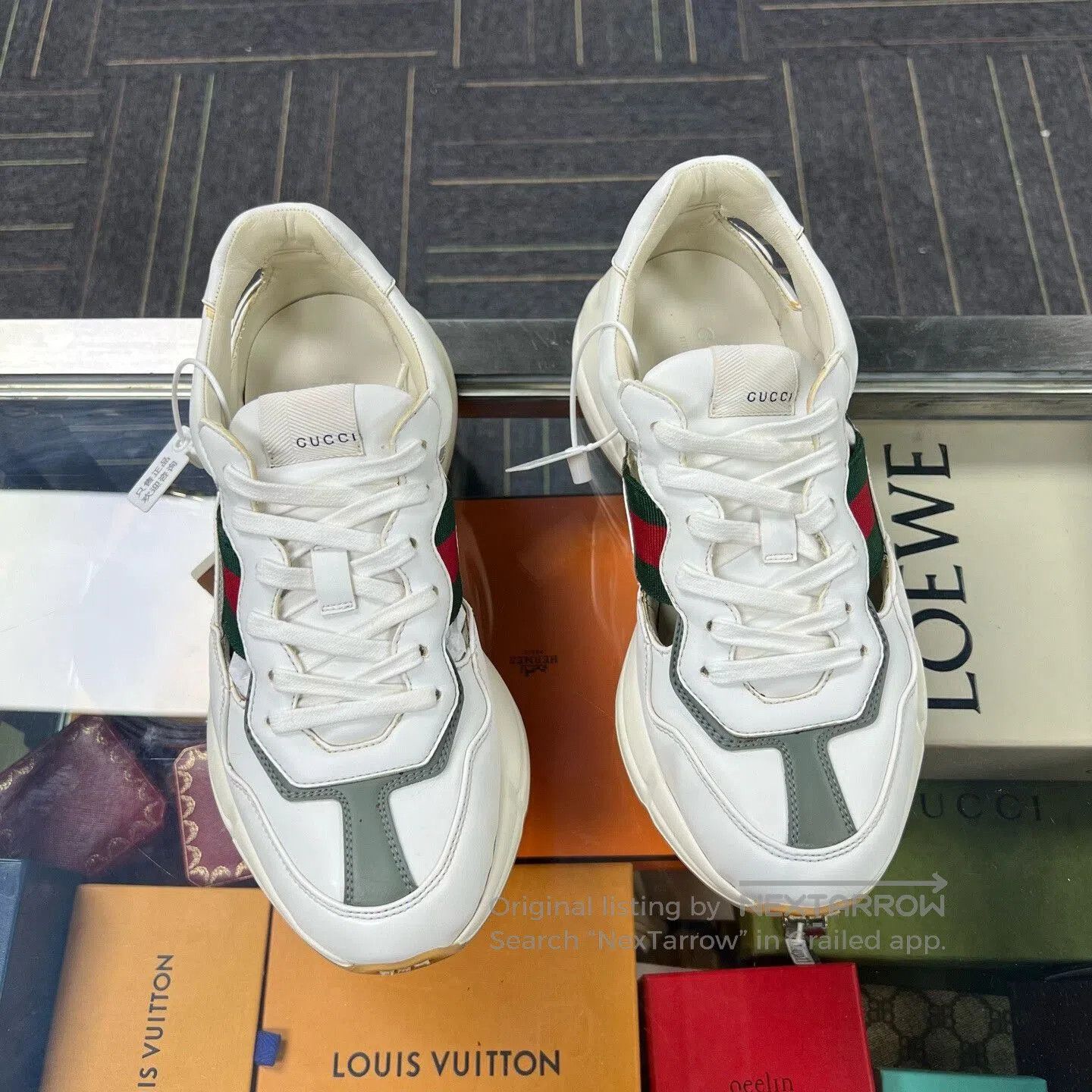 Gucci Rhyton Low-Top Hollow-Out Dad Shoes.