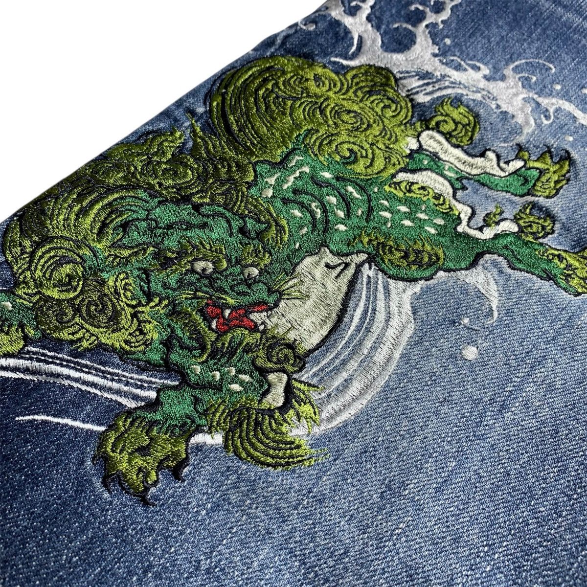 Japanese Brand × Le Grande Bleu (L.G.B.) × Vintage Japanese Classic Script Naminoritatsujin Ryu Embroidery Size US 33 - 2 Thumbnail