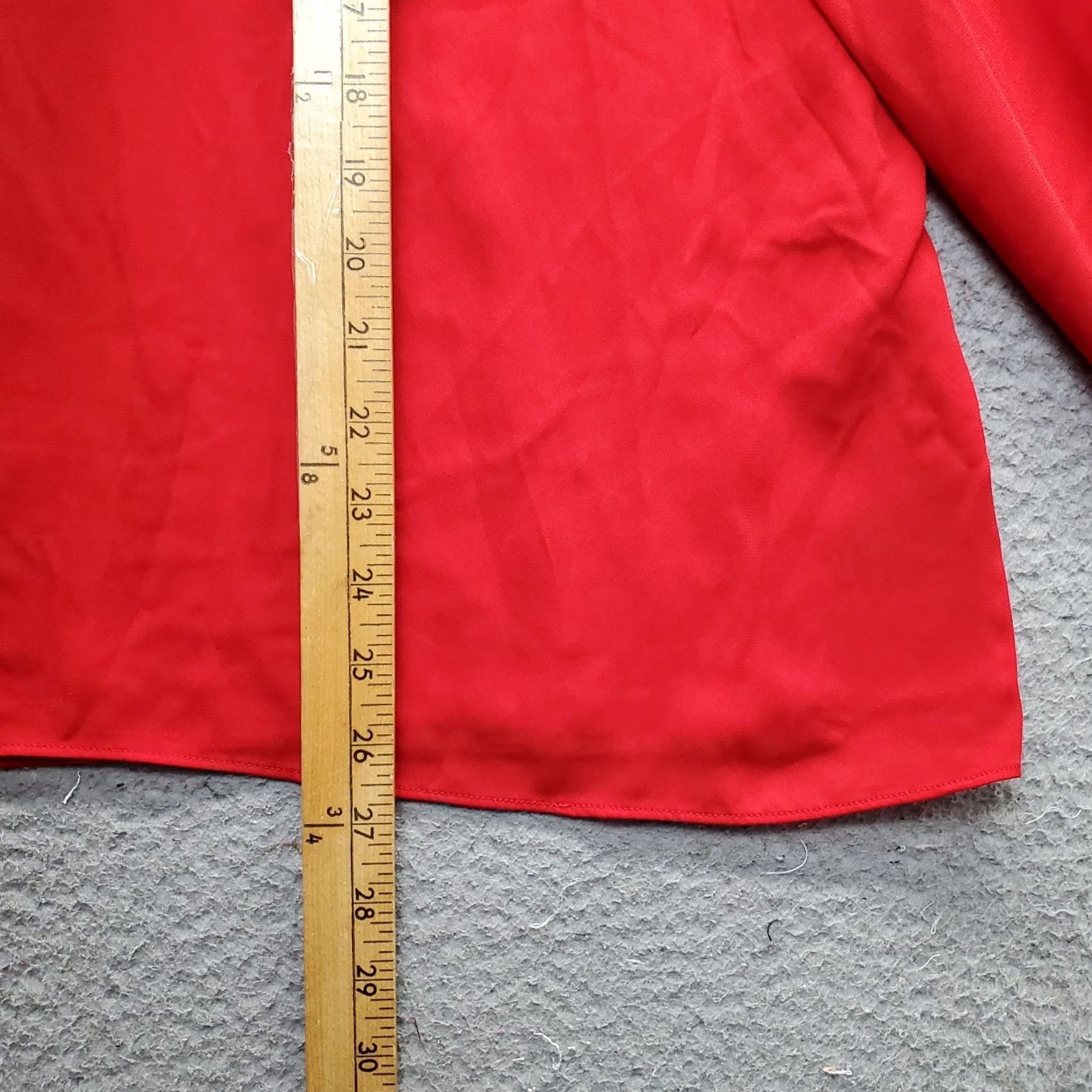 Worthington Worthington Blouse Womens Size XL Red Long Sleeve High Neck Back Zip shirt Size XL / US 12-14 / IT 48-50 - 3 Thumbnail