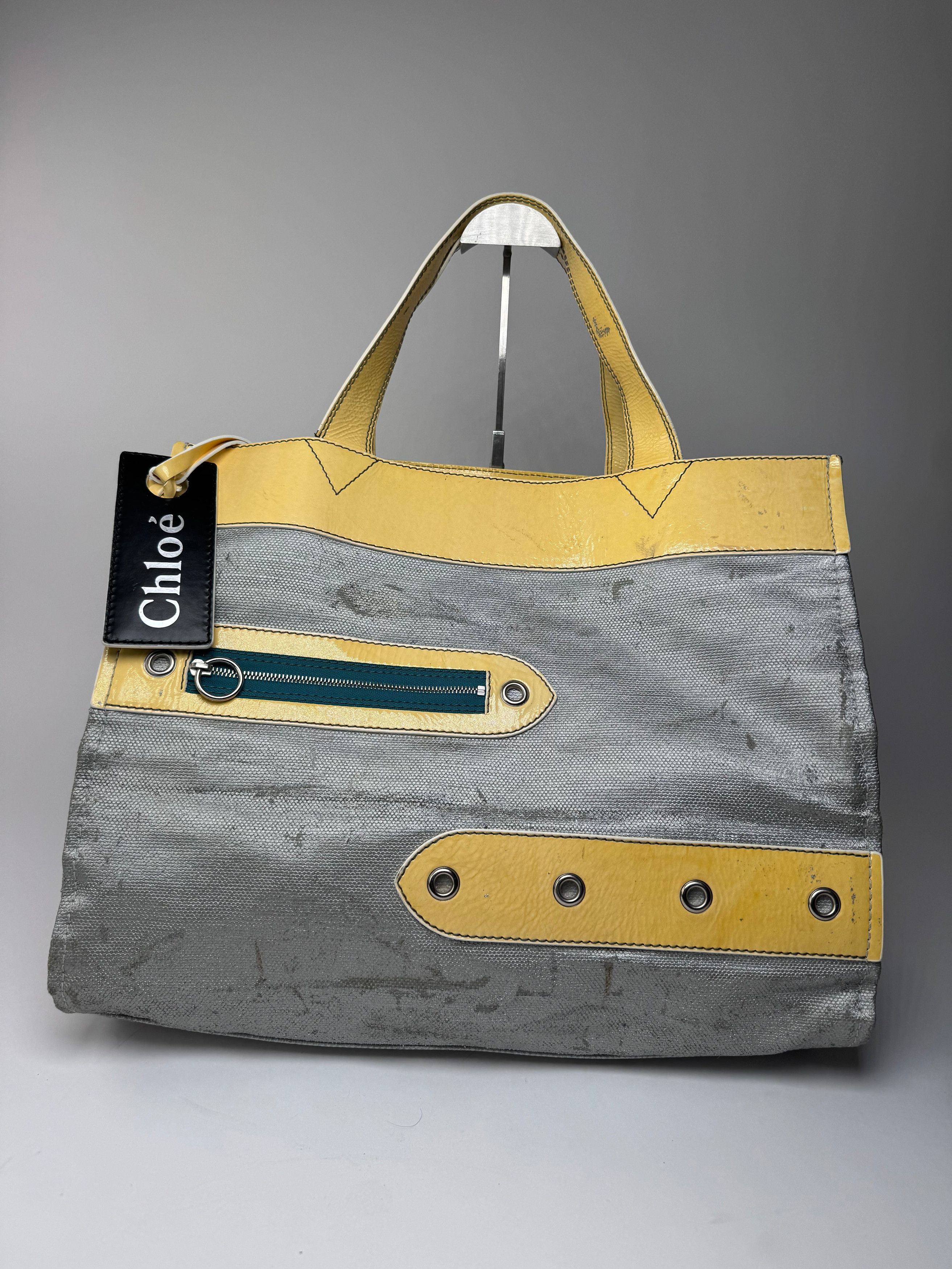 Chloe Vintage Big Tote Bag Silver Yellow white Size ONE SIZE - 1 Thumbnail