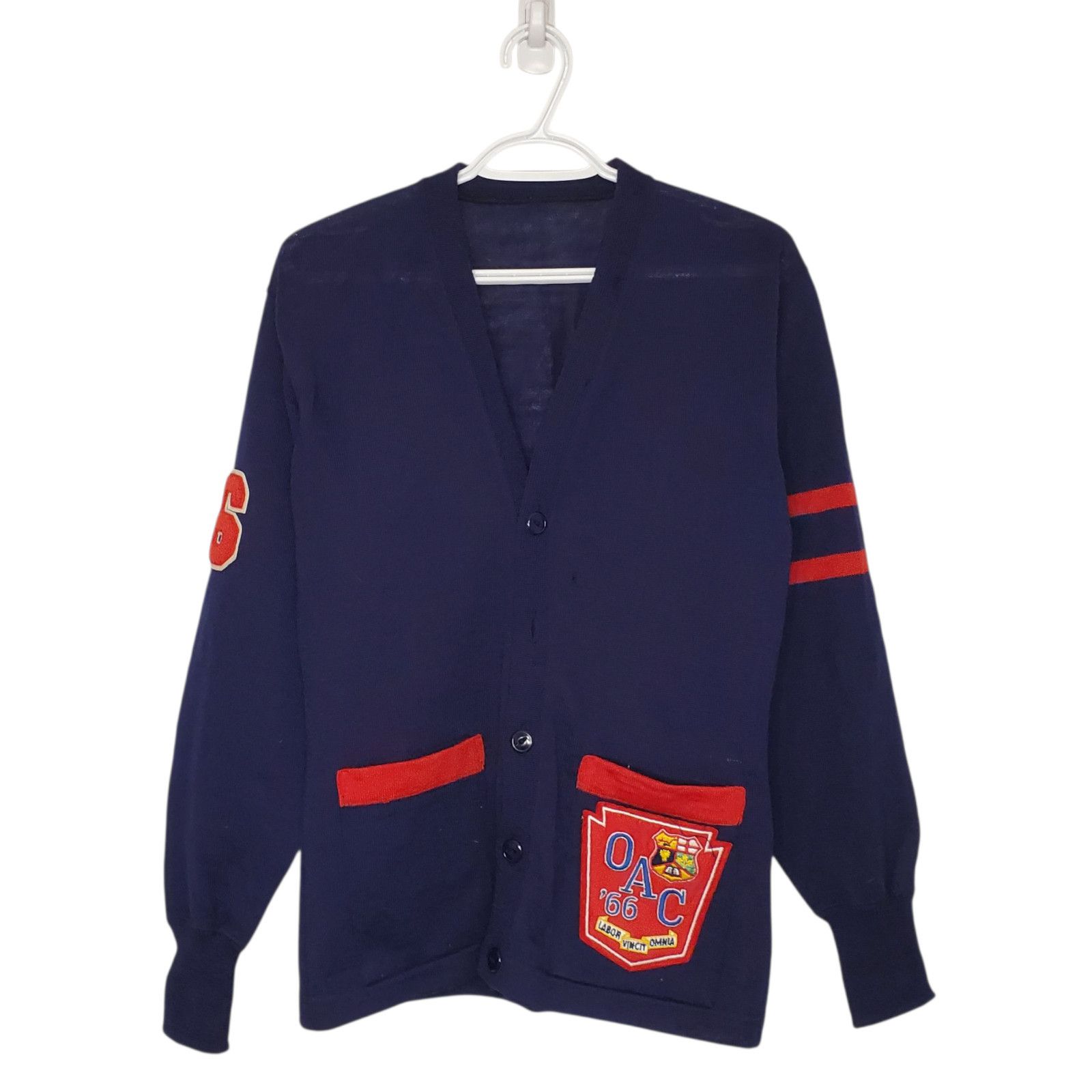 Vintage Vintage 1966 Cardigan collegiate knit sweater blue size M Size US M / EU 48-50 / 2 - 1 Thumbnail