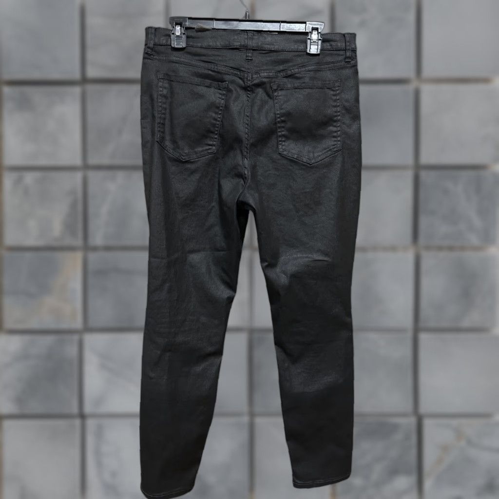 Banana Republic Banana Republic Pants 31 Black High Rise Skinny Stretch Coated Shine Casual Jegging Womens Regular Inseam 28 Size 24" / US 00 / IT 34 - 1 Thumbnail
