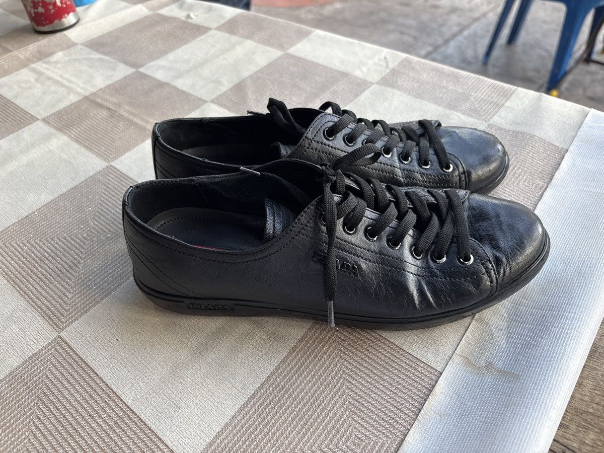 Prada Prada Black Leather Lace Up Size US 6 / EU 39 - 2 Thumbnail