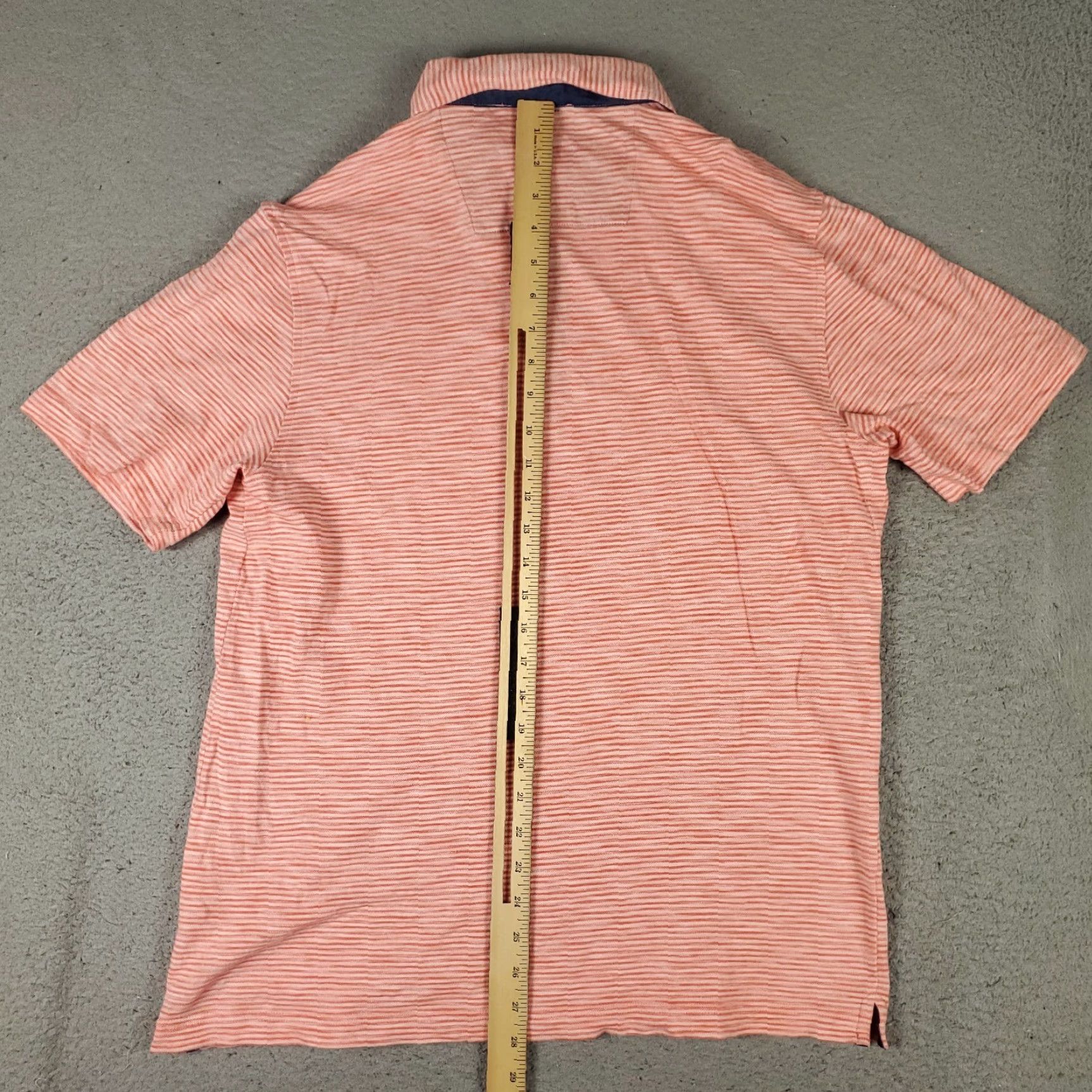 BUGATCHI BUGATCHI Polo Shirt Mens M Orange Striped Shirt Adult Medium Orange Polo Shirt Bugatchi Mens Polo Shirt Orange Striped Casual Short Sleeve Mens Size US M / EU 48-50 / 2 - 3 Thumbnail