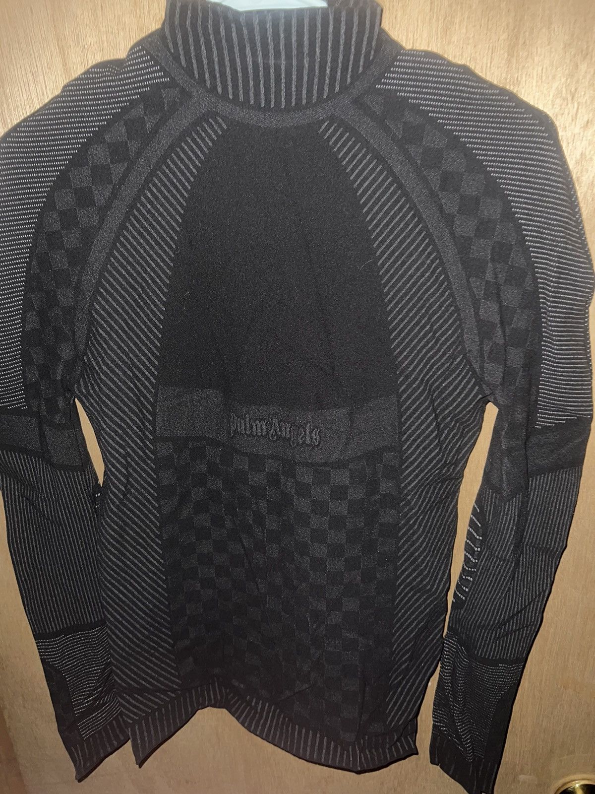 image of Palm Angels Seamless Compression Top in Black, Men's (Size Medium)