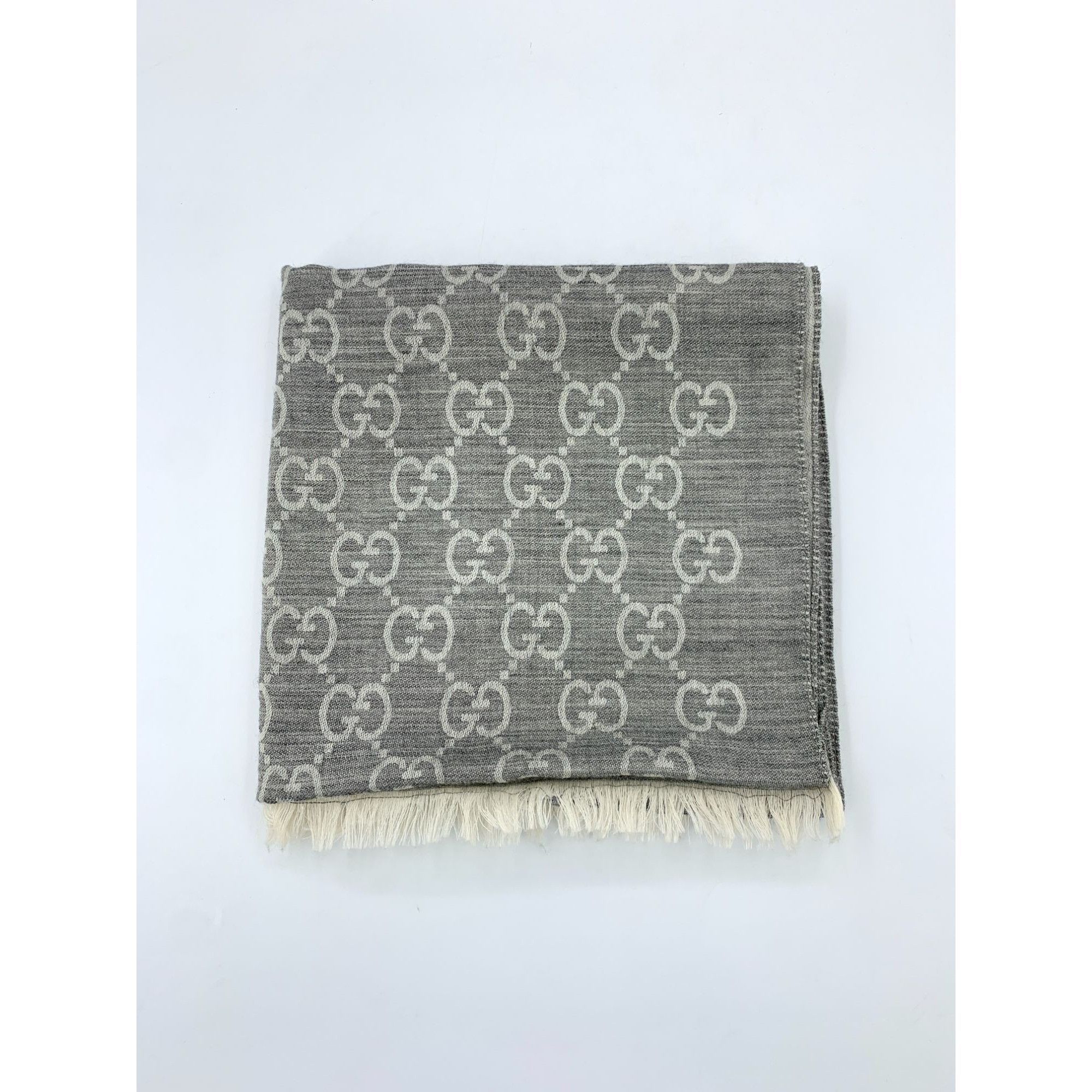 Gucci Gucci Double G Monogram Full Print Reversible Silk Wool Scar Size ONE SIZE - 1 Thumbnail