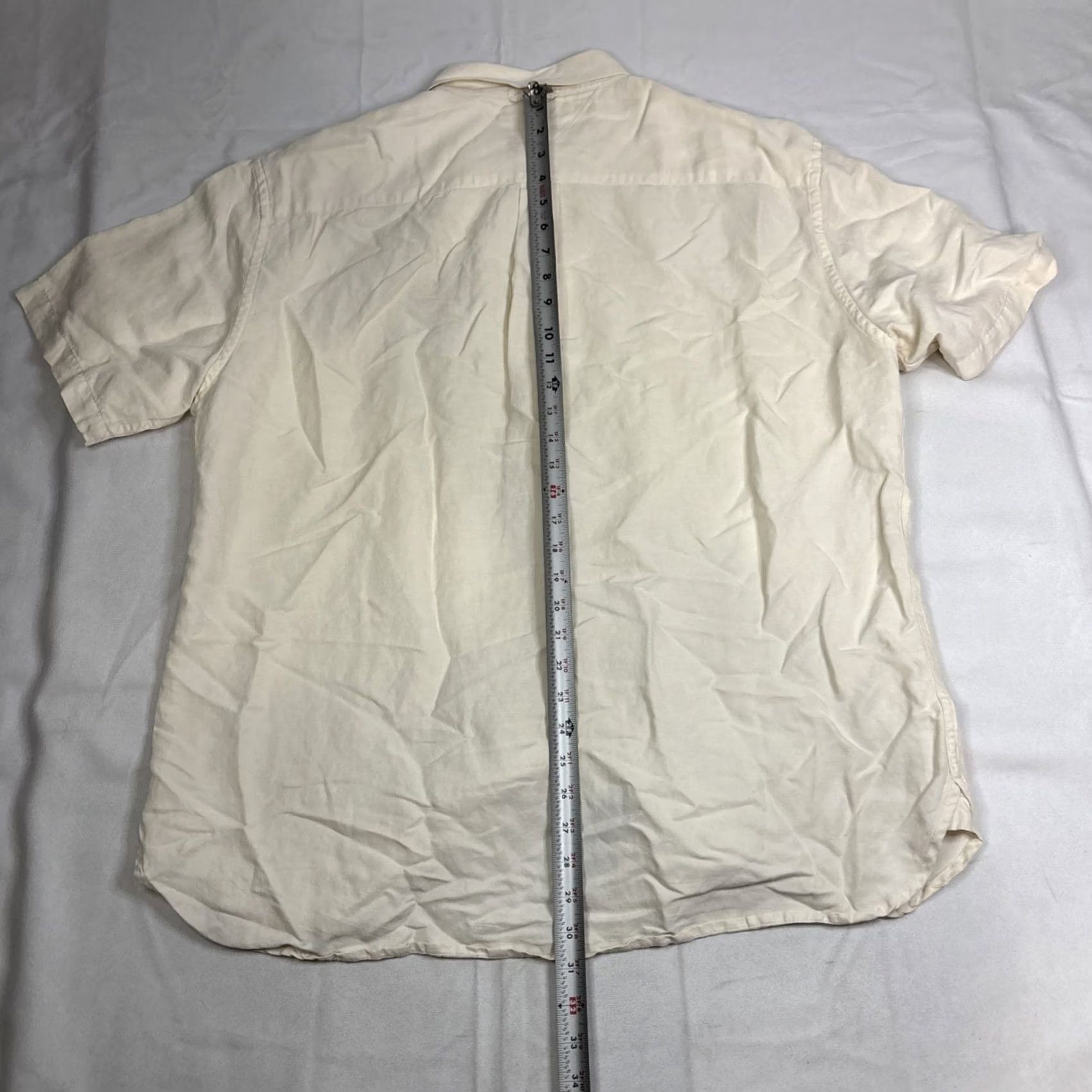 Tommy Hilfiger Tommy Hilfiger Button-Up Men’s XL Beige Silk Linen Blend Shirt Size US XL / EU 56 / 4 - 4 Thumbnail