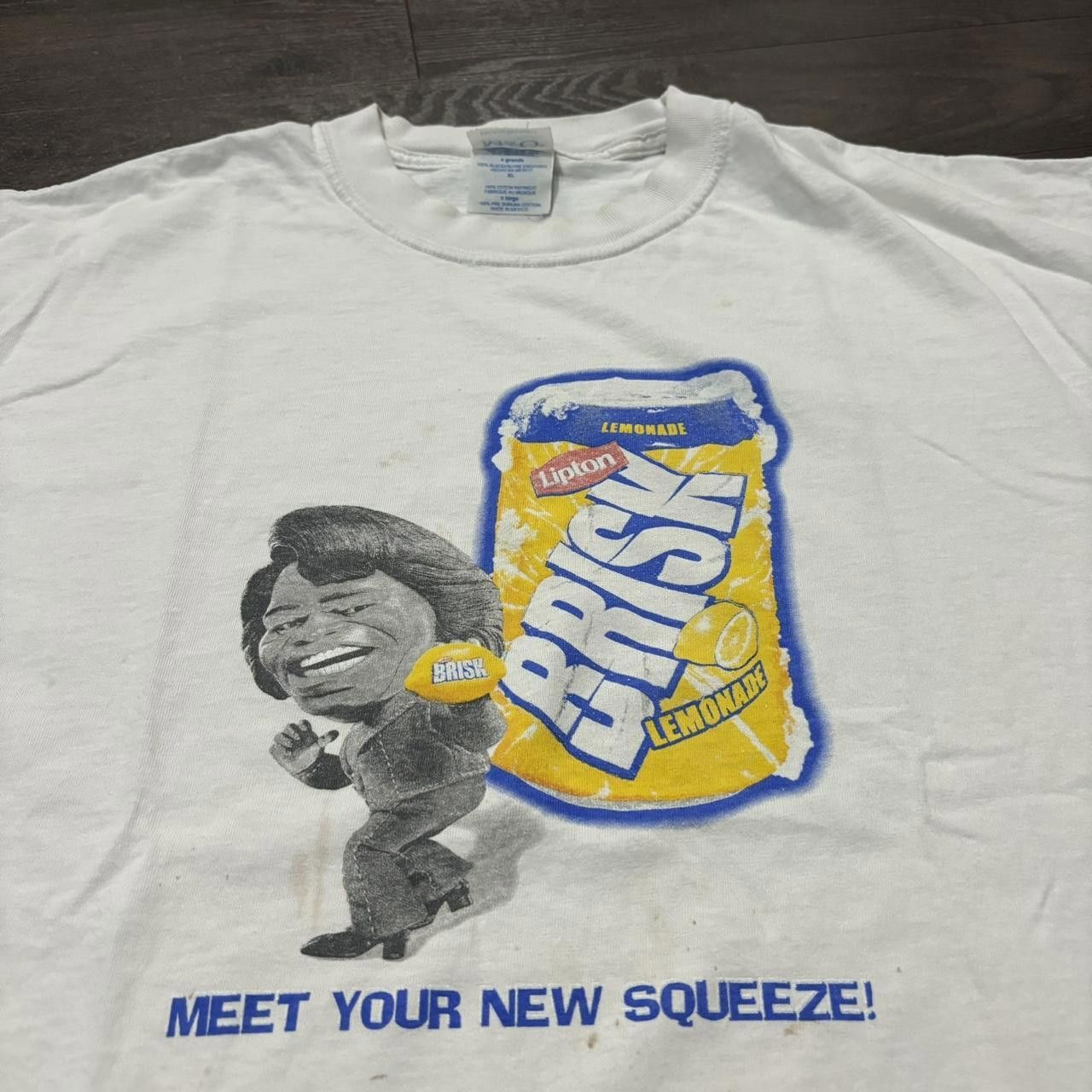 Designer Vintage Brisk Meet Your New Squeeze James Brown T Shirt 00s Size US XL / EU 56 / 4 - 1 Thumbnail