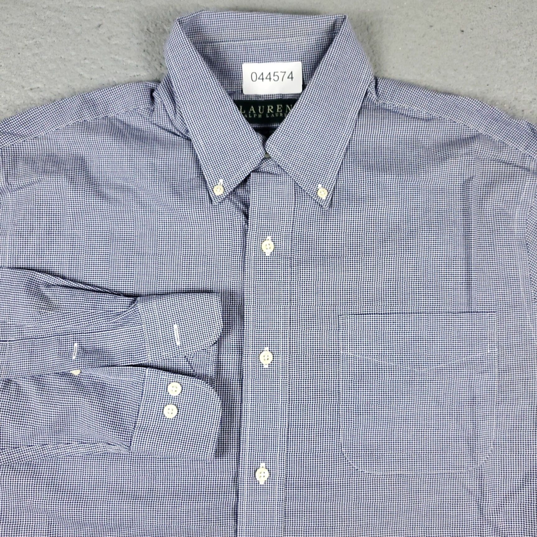Ralph Lauren Ralph Lauren Dress Shirt Men's Regular 16.5 Blue Long Sleeve Button-Down Cotton Size 42R - 2 Thumbnail