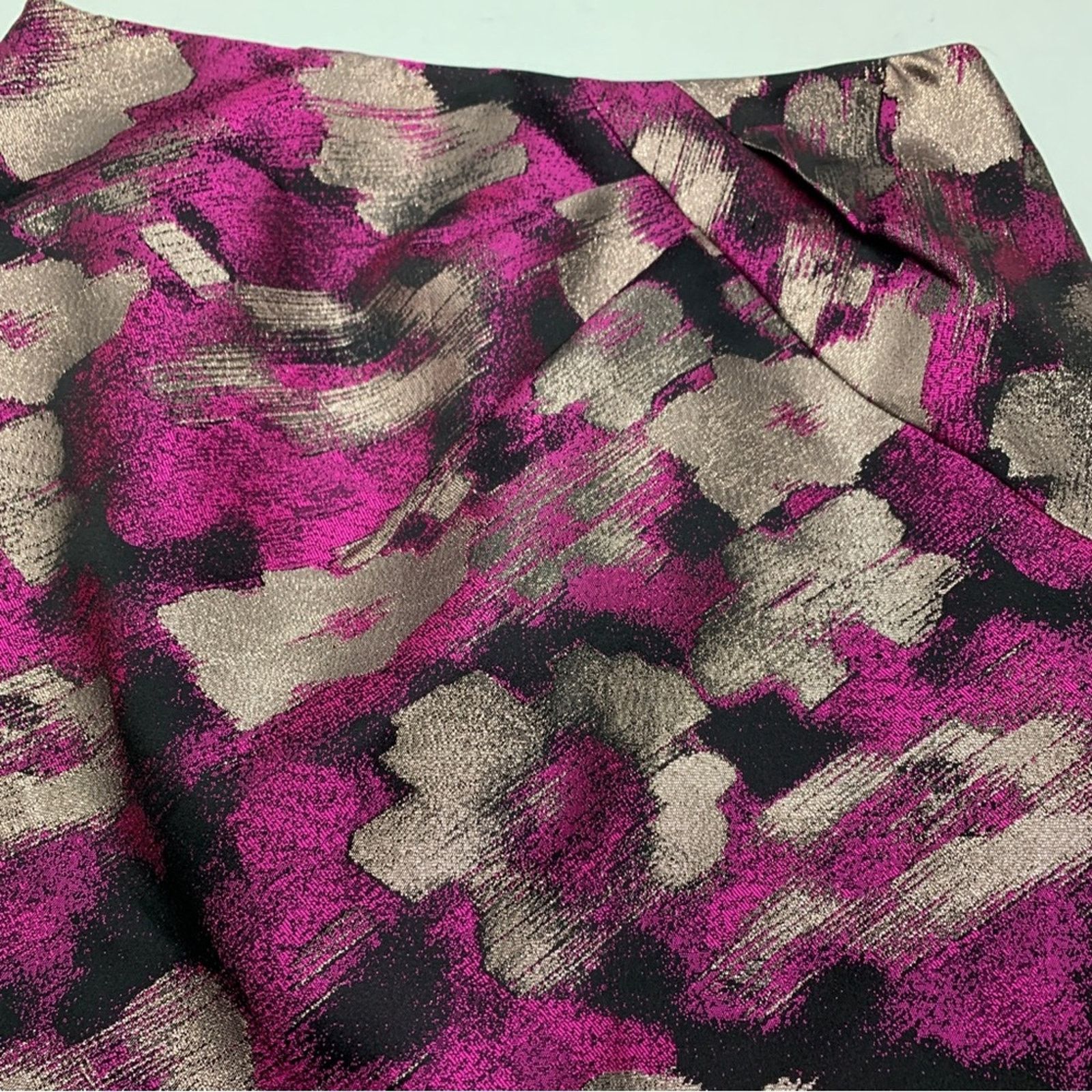 MILLY Milly Metallic Floral Jacquard Mini Skirt size 4 Size 27" / US 4 / IT 40 - 3 Thumbnail