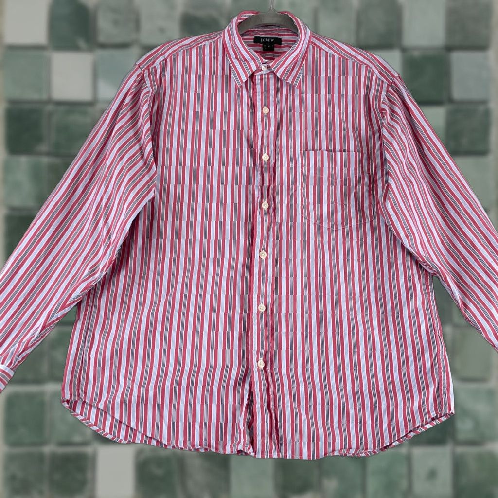 J.Crew J. Crew Striped Dress Shirt Mens Long Sleeve 100% Cotton Size M Blue Size 40R - 1 Thumbnail