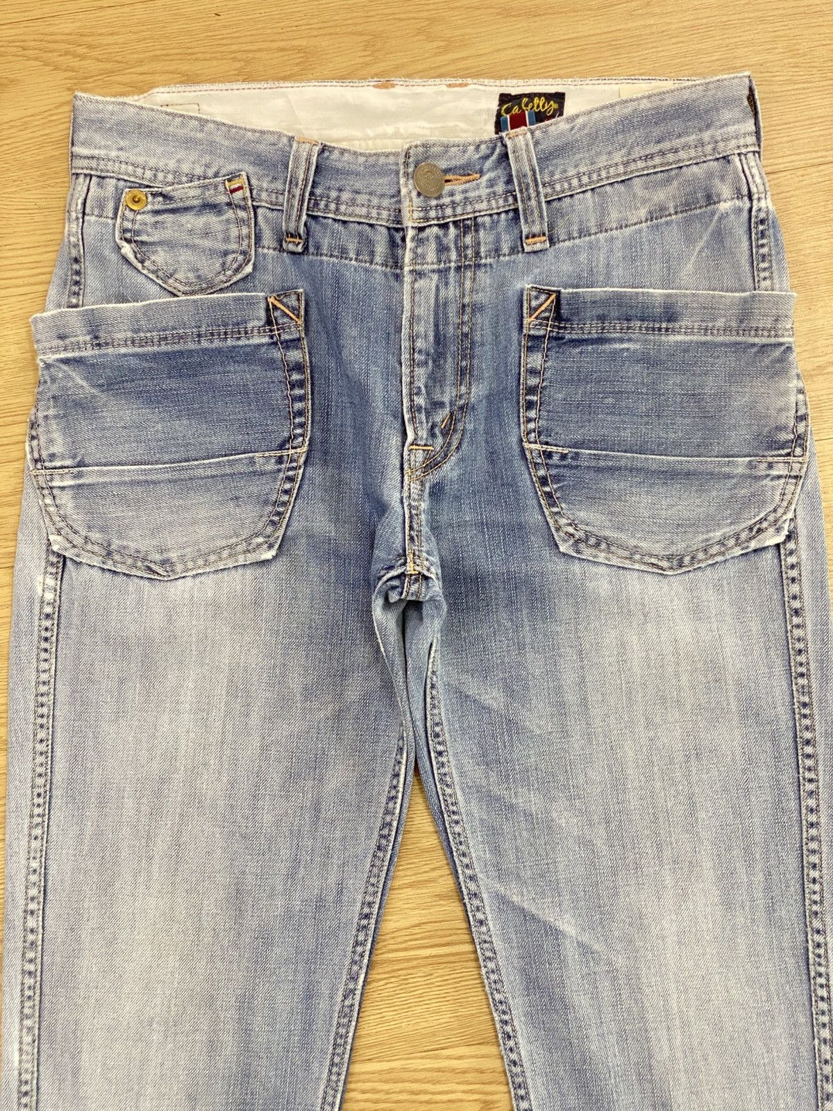 Japanese Brand Japanese Brand Blue Wash Style Bush Pants Buckle Back Jeans Size US 30 / EU 46 - 2 Thumbnail