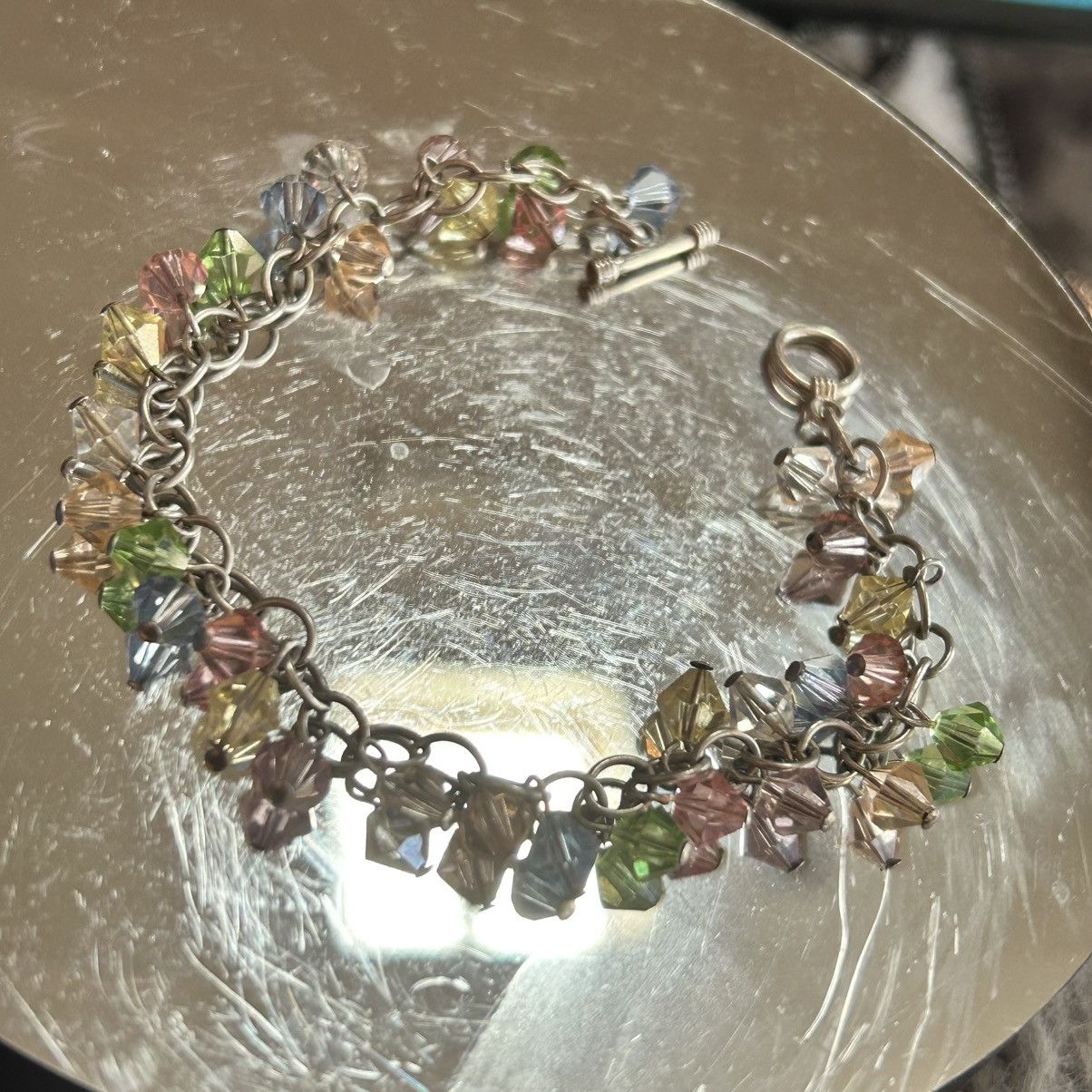 Vintage Pastel crystal 925 sterling silver bracelet Size ONE SIZE - 4 Thumbnail