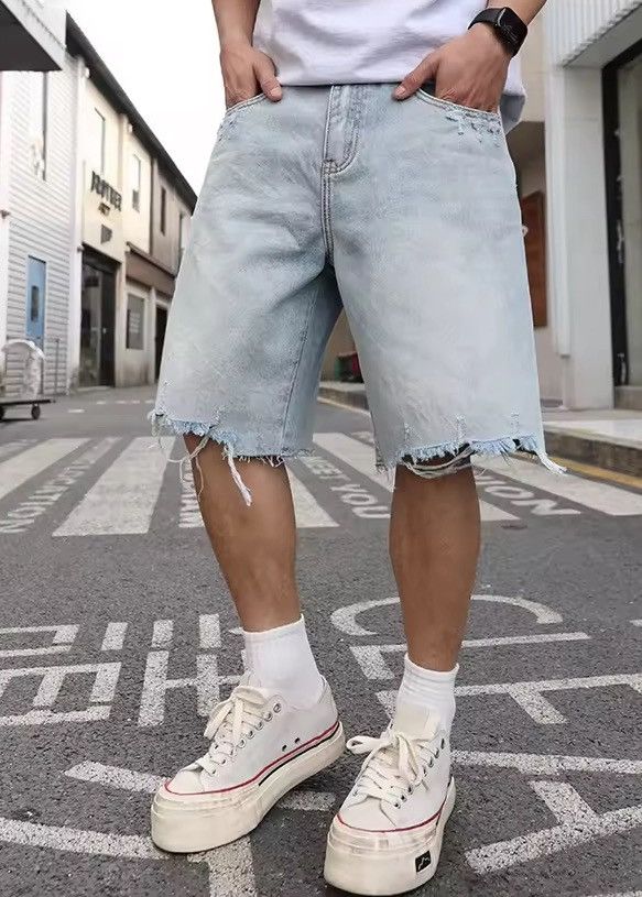 Jean Korean style ripped light jeans shorts Size US 38 / EU 54 - 8 Thumbnail